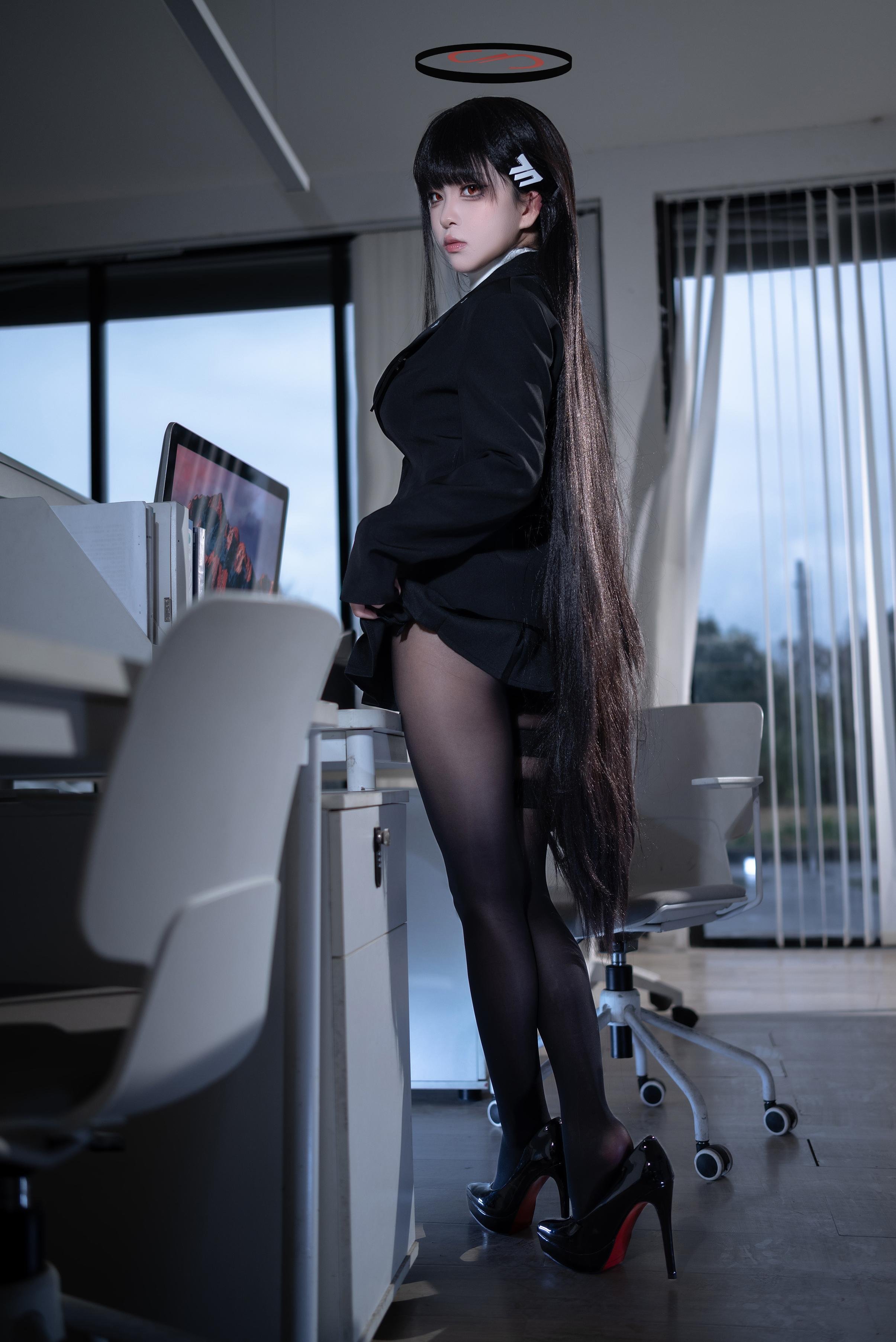 Cosplay] Vector Fish - Cosplay of Tsukiyomi Rion: Realistic Sexy Bunny Girl with Black Hair, Big Breasts, and Open-Crotch Stockings - Ultimate Temptation Unedited 36P