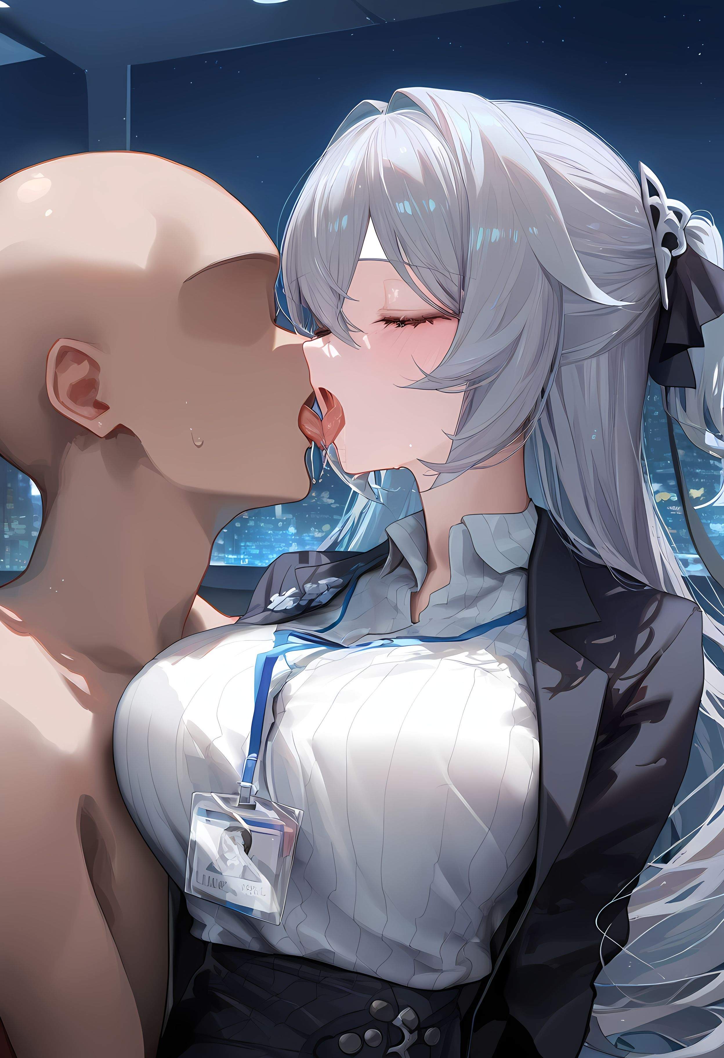 AI Generated Anime Girl - [2D] Bronya: Honkai Impact 3 Silver-Haired, Purple-Eyed Hacker Girl in a Malfunctioning OL Uniform Temptation, 290P