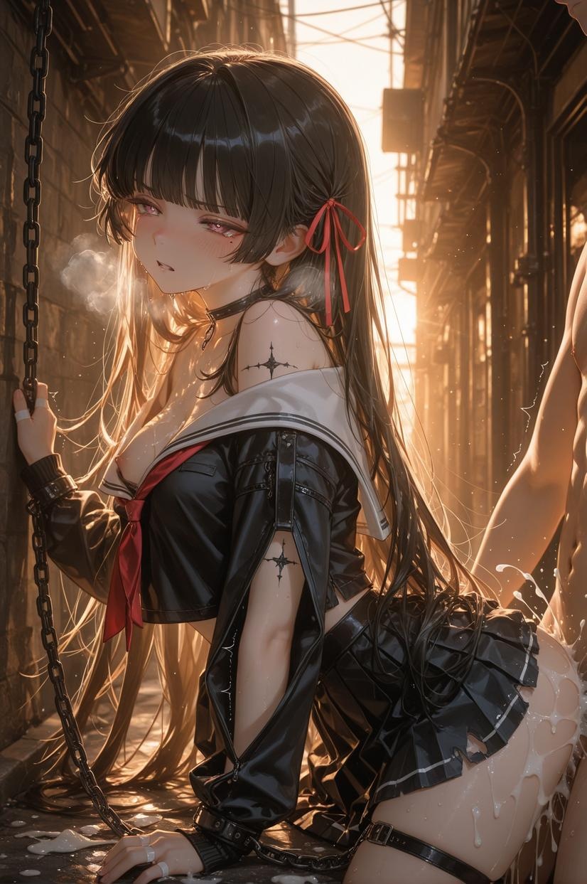 AI生成アニメ少女 - [2D] 朽叶千咲Chisa2：Celistria棕色長髪巨乳多キャラ 学生看護婦メイドウサギ郎透明薄布 裸エプロン開脚誘惑 155P