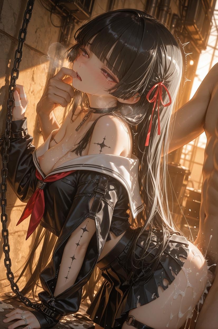 AI生成アニメ少女 - [2D] 朽叶千咲Chisa2：Celistria棕色長髪巨乳多キャラ 学生看護婦メイドウサギ郎透明薄布 裸エプロン開脚誘惑 155P