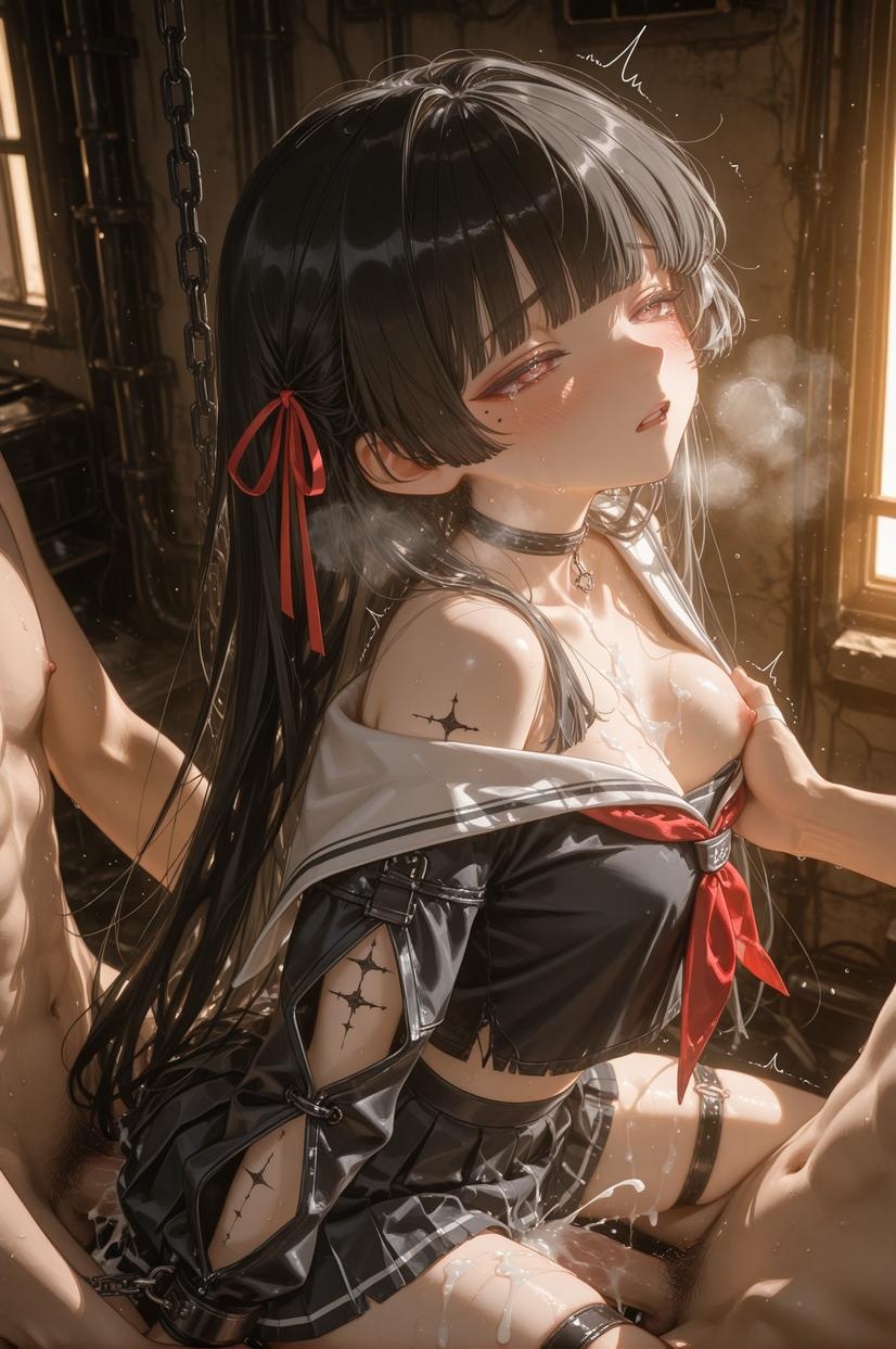 AI生成アニメ少女 - [2D] 朽叶千咲Chisa2：Celistria棕色長髪巨乳多キャラ 学生看護婦メイドウサギ郎透明薄布 裸エプロン開脚誘惑 155P