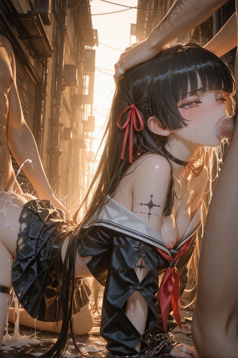 AI生成アニメ少女 - [2D] 朽叶千咲Chisa2：Celistria棕色長髪巨乳多キャラ 学生看護婦メイドウサギ郎透明薄布 裸エプロン開脚誘惑 155P