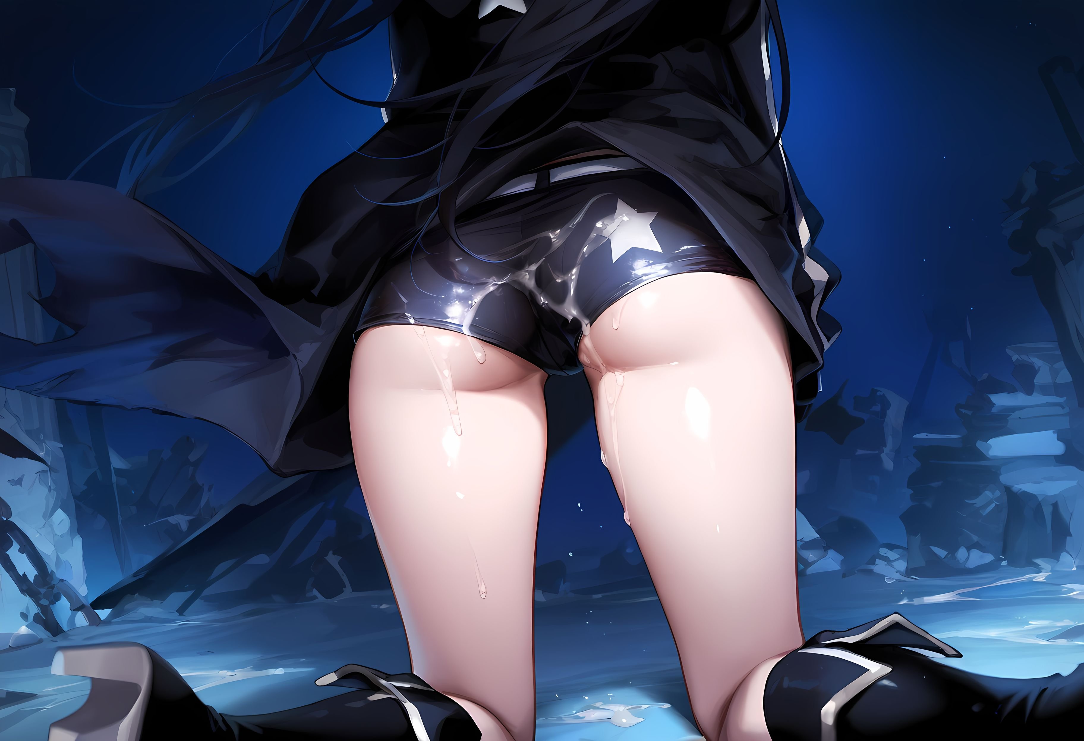 Cô Gái Anime Tạo Bởi AI - [2D] 黑岩射手：原创动漫黑发蓝眼战斗少女 武器失控的蓝色魅惑 战斗少女的疯狂射击 263P