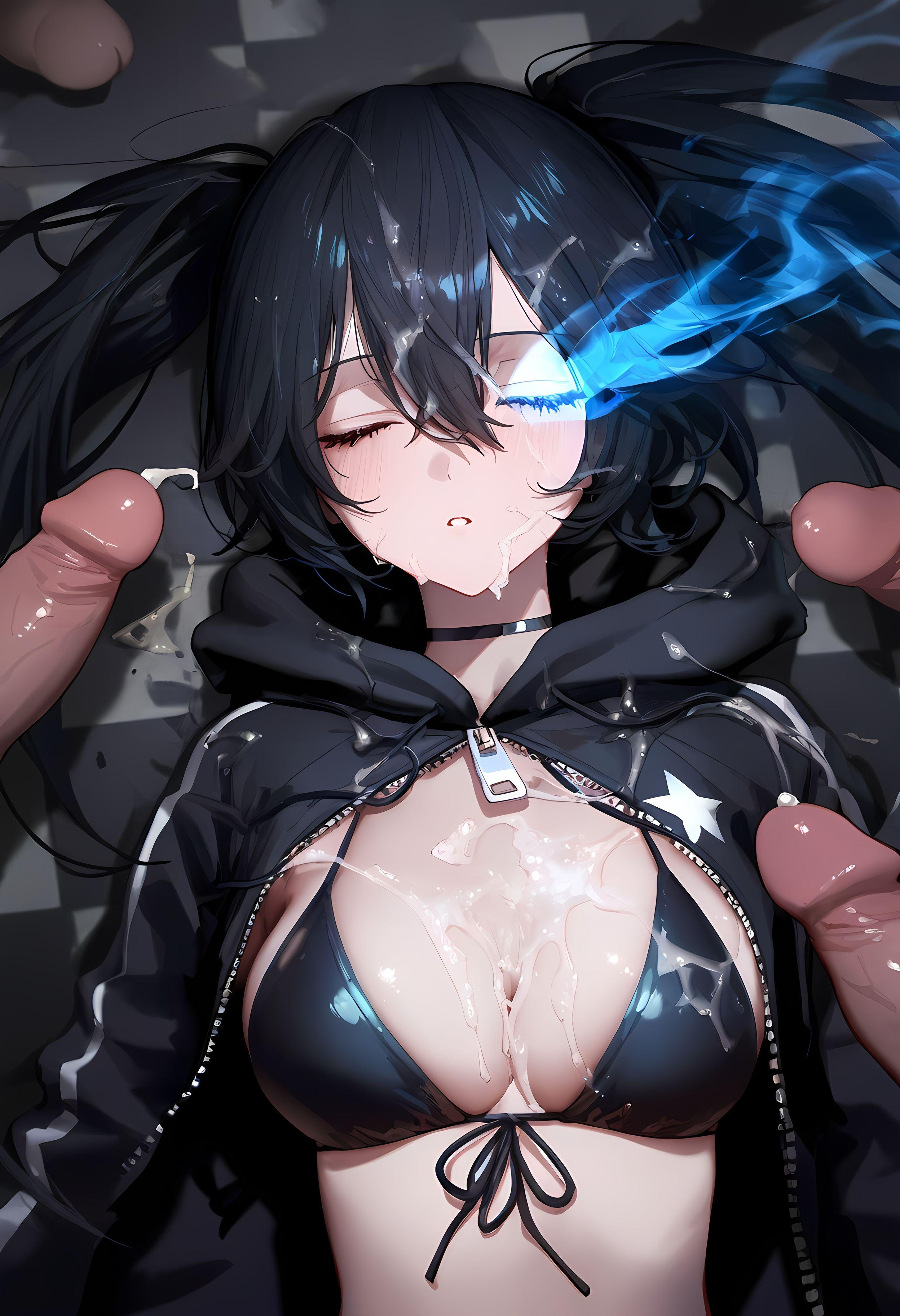 AI 생성 애니메이션 소녀 - [2D] 흑암사수: 원작 애니메이션 검은 머리 푸른 눈 전투 소녀 무기 제어 불능의 푸른 매력 전투 소녀의 미친 사격 263P