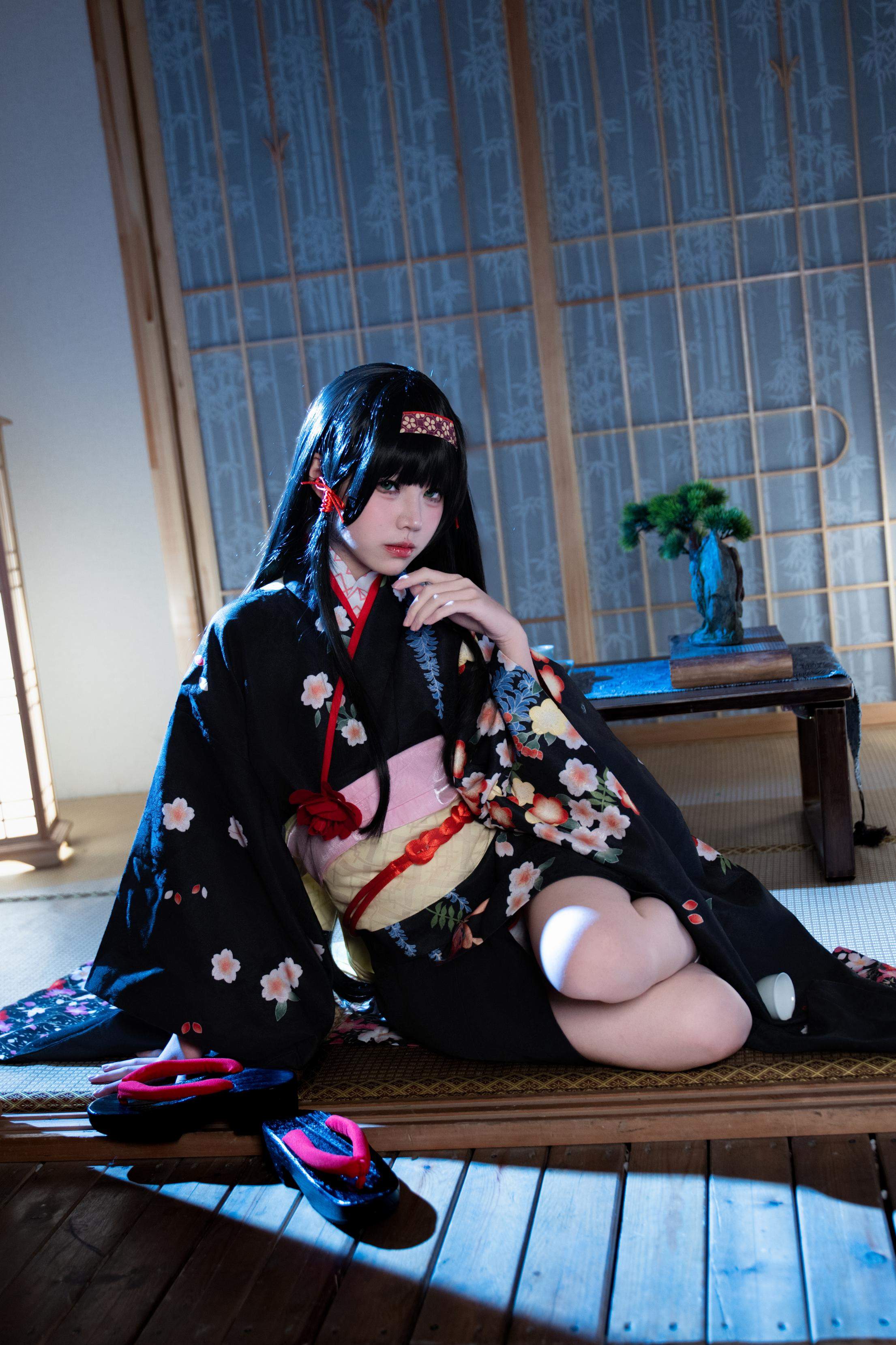 costume play] 清水凪 - [リアル] コスプレ 蓮華：白髪獣耳猫娘お姉さん 巨乳黒スト開脚濡れ透視 62P
