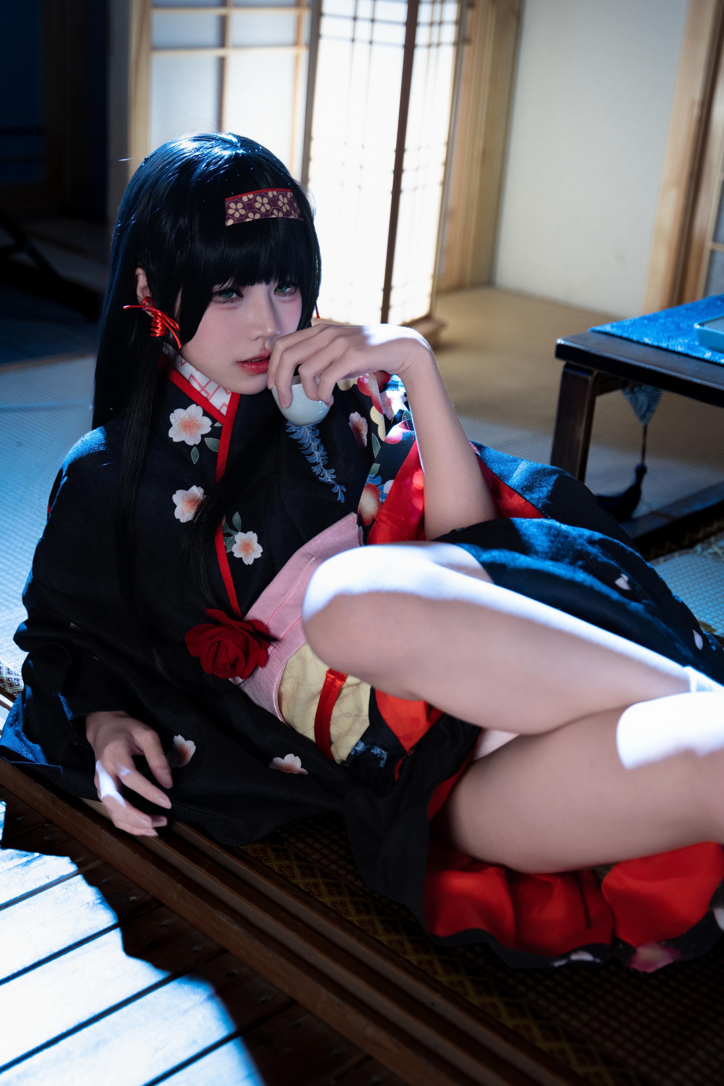 costume play] 清水凪 - [リアル] コスプレ 蓮華：白髪獣耳猫娘お姉さん 巨乳黒スト開脚濡れ透視 62P