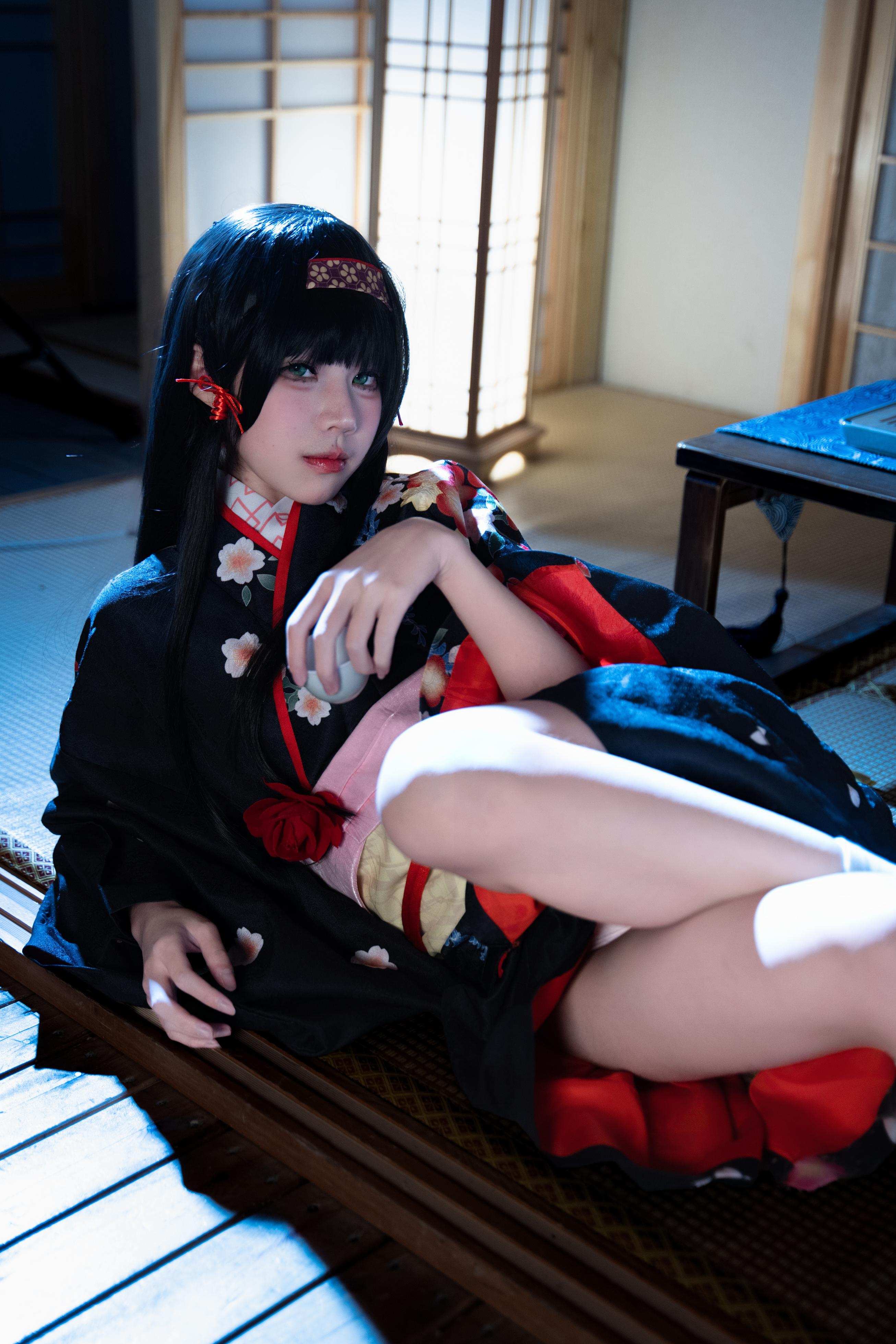 costume play] 清水凪 - [リアル] コスプレ 蓮華：白髪獣耳猫娘お姉さん 巨乳黒スト開脚濡れ透視 62P