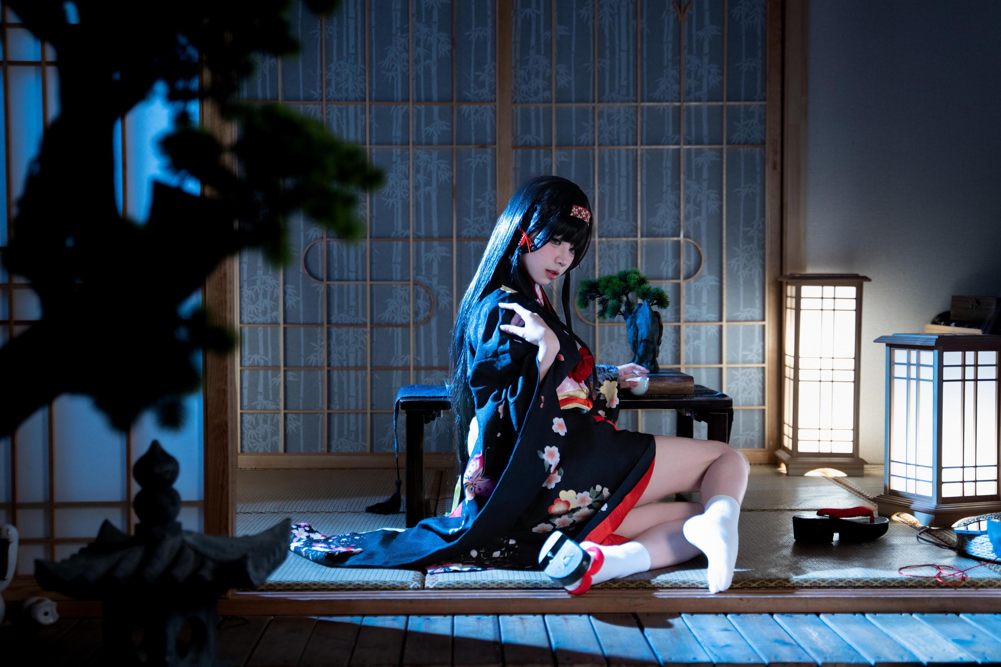 costume play] 清水凪 - [リアル] コスプレ 蓮華：白髪獣耳猫娘お姉さん 巨乳黒スト開脚濡れ透視 62P