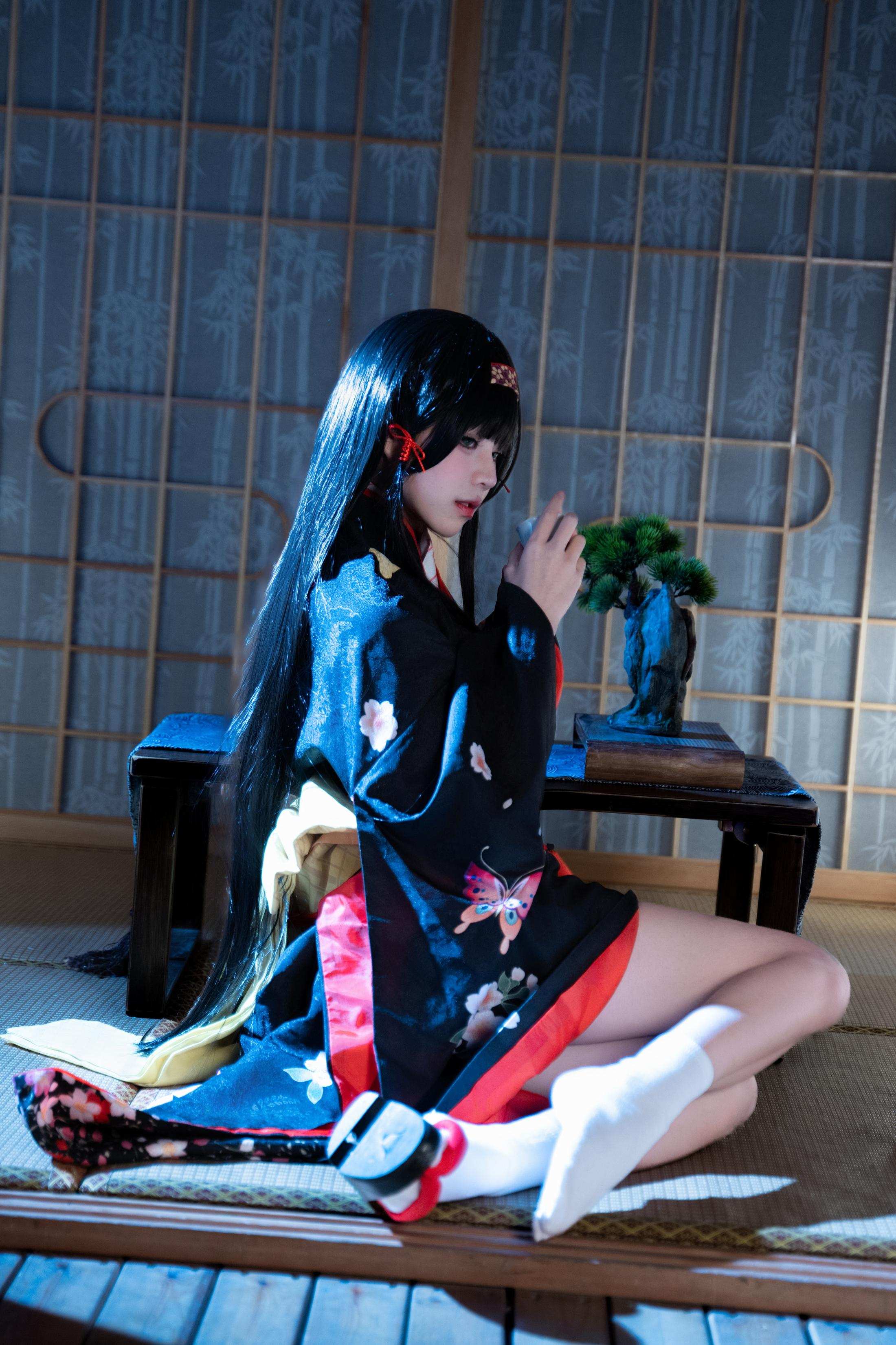 costume play] 清水凪 - [リアル] コスプレ 蓮華：白髪獣耳猫娘お姉さん 巨乳黒スト開脚濡れ透視 62P