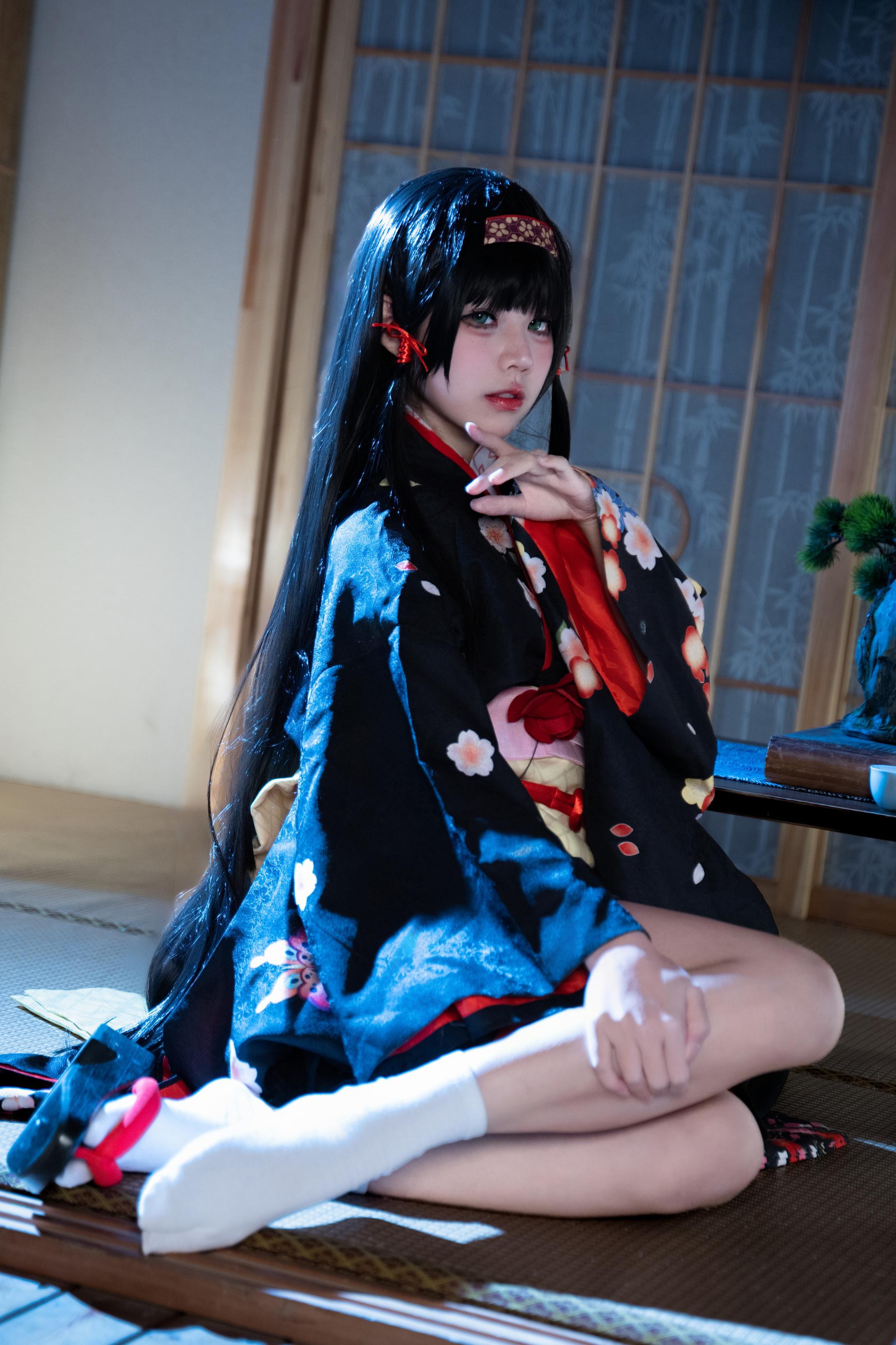 costume hóa trang] 清水凪 - [thực tế] cos 莲华: mèo cô nàng tai thú tóc trắng, ngực khủng, tất đen, ướt át, xuyên thấu 62P