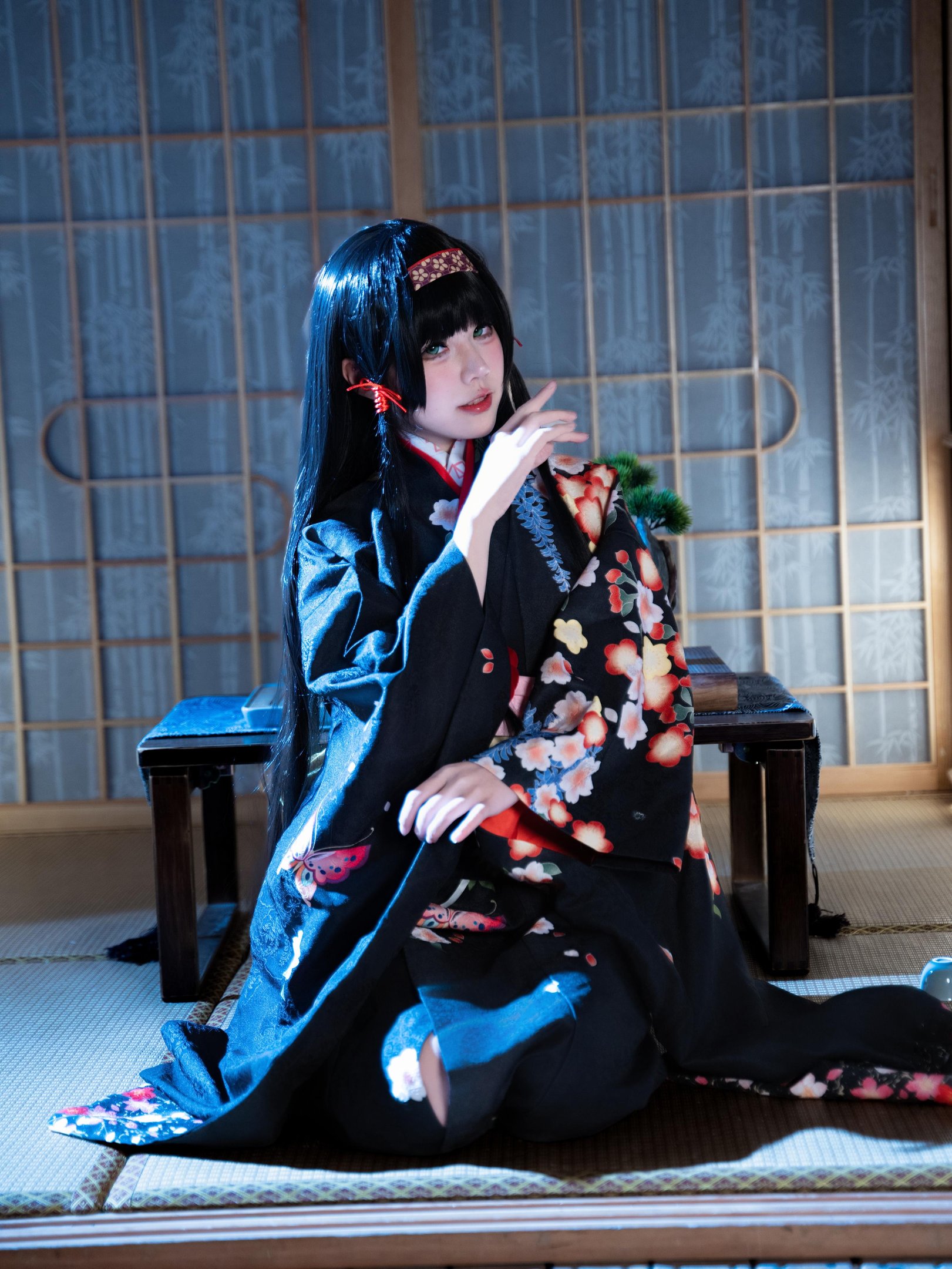 costume hóa trang] 清水凪 - [thực tế] cos 莲华: mèo cô nàng tai thú tóc trắng, ngực khủng, tất đen, ướt át, xuyên thấu 62P