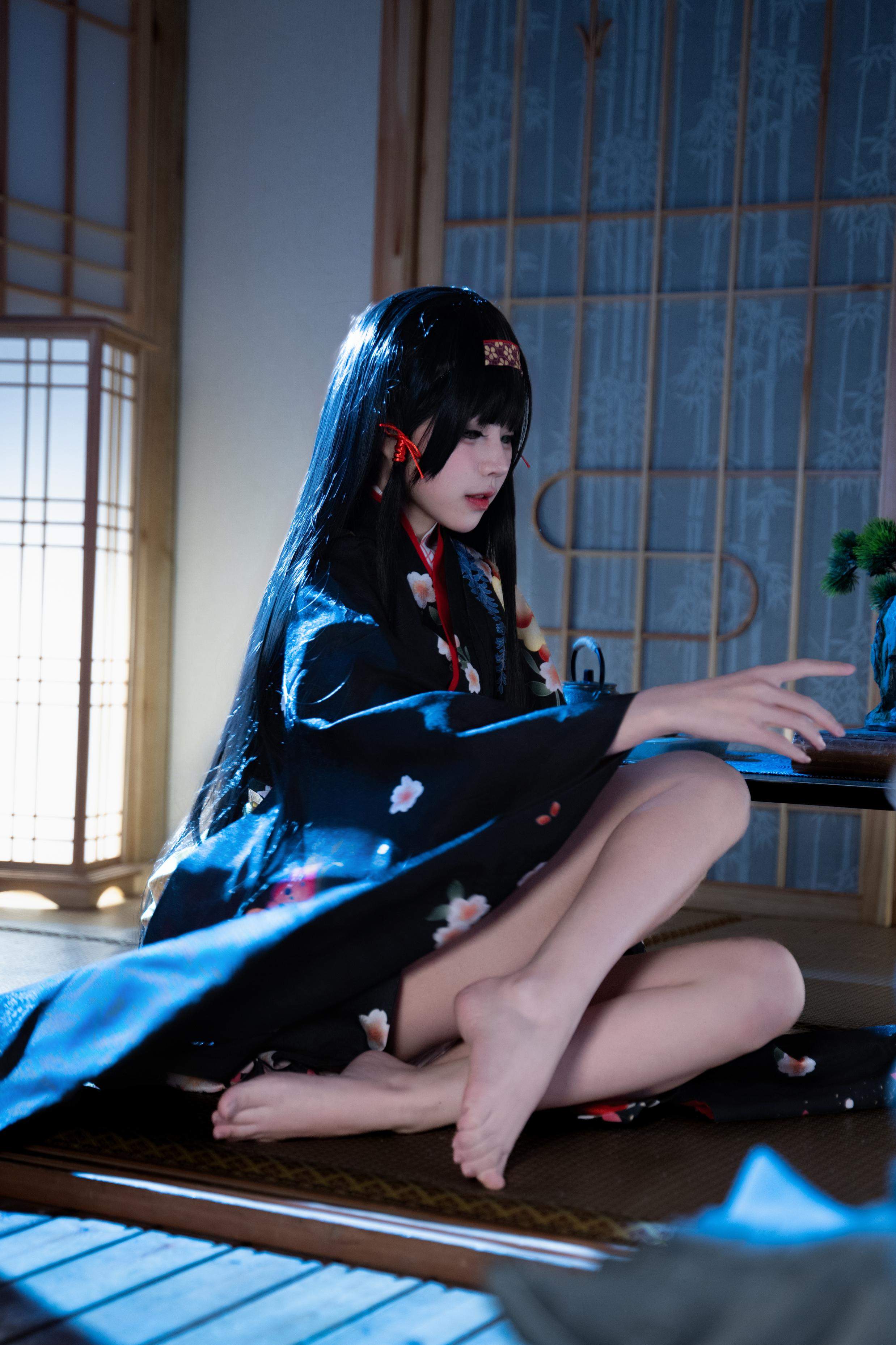costume play] 清水凪 - [リアル] コスプレ 蓮華：白髪獣耳猫娘お姉さん 巨乳黒スト開脚濡れ透視 62P