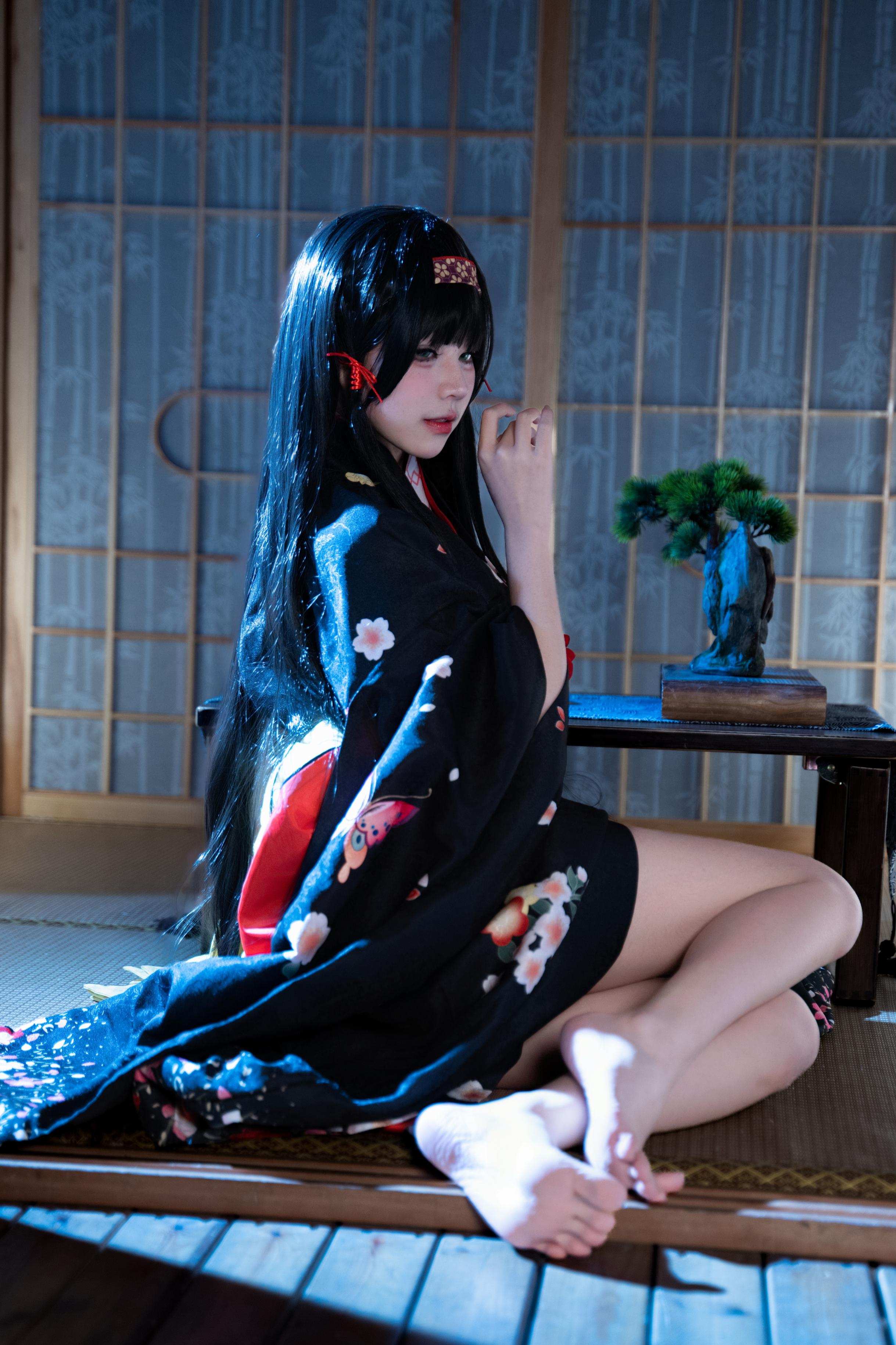 costume play] 清水凪 - [リアル] コスプレ 蓮華：白髪獣耳猫娘お姉さん 巨乳黒スト開脚濡れ透視 62P
