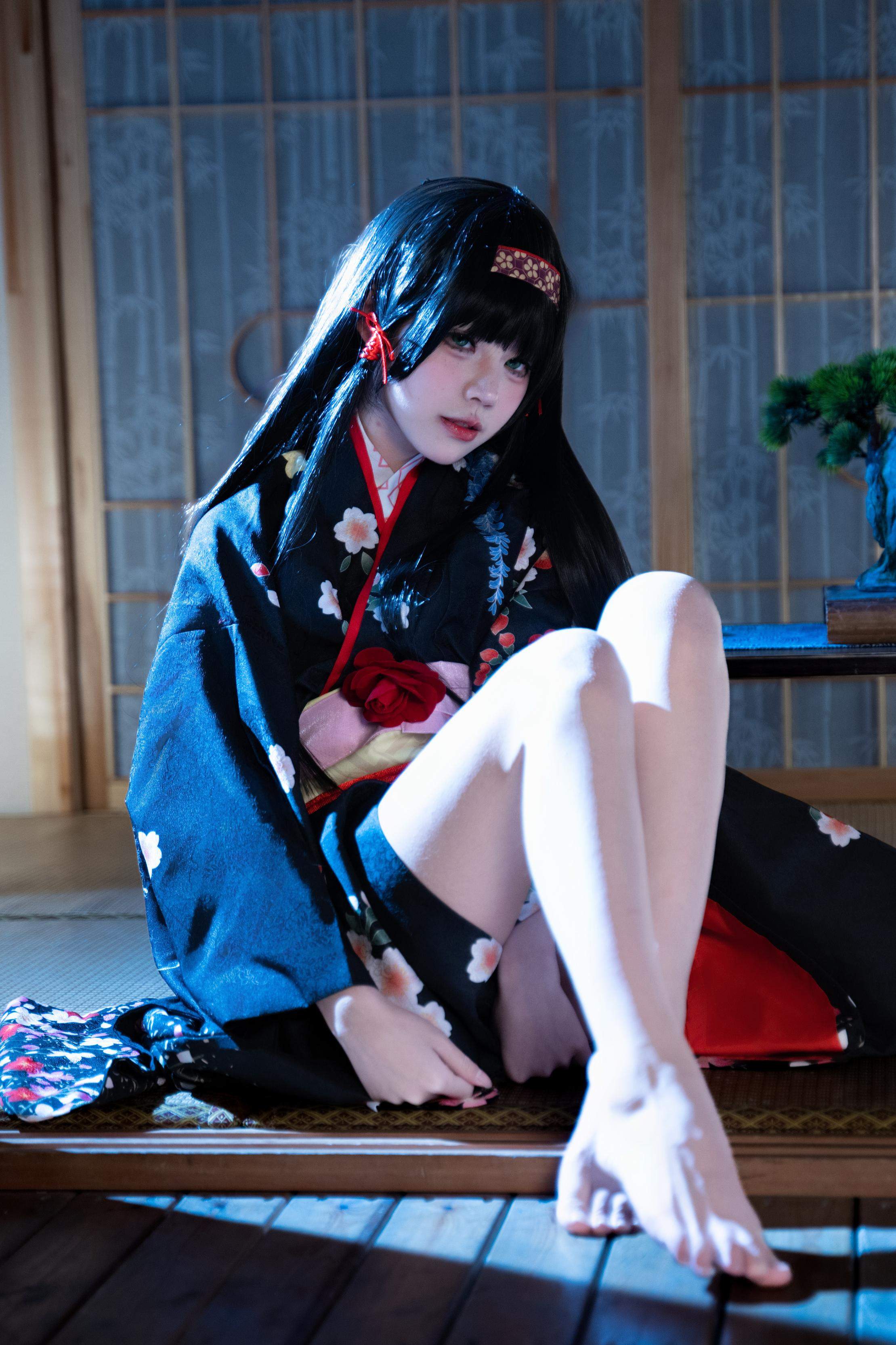 costume play] 清水凪 - [リアル] コスプレ 蓮華：白髪獣耳猫娘お姉さん 巨乳黒スト開脚濡れ透視 62P
