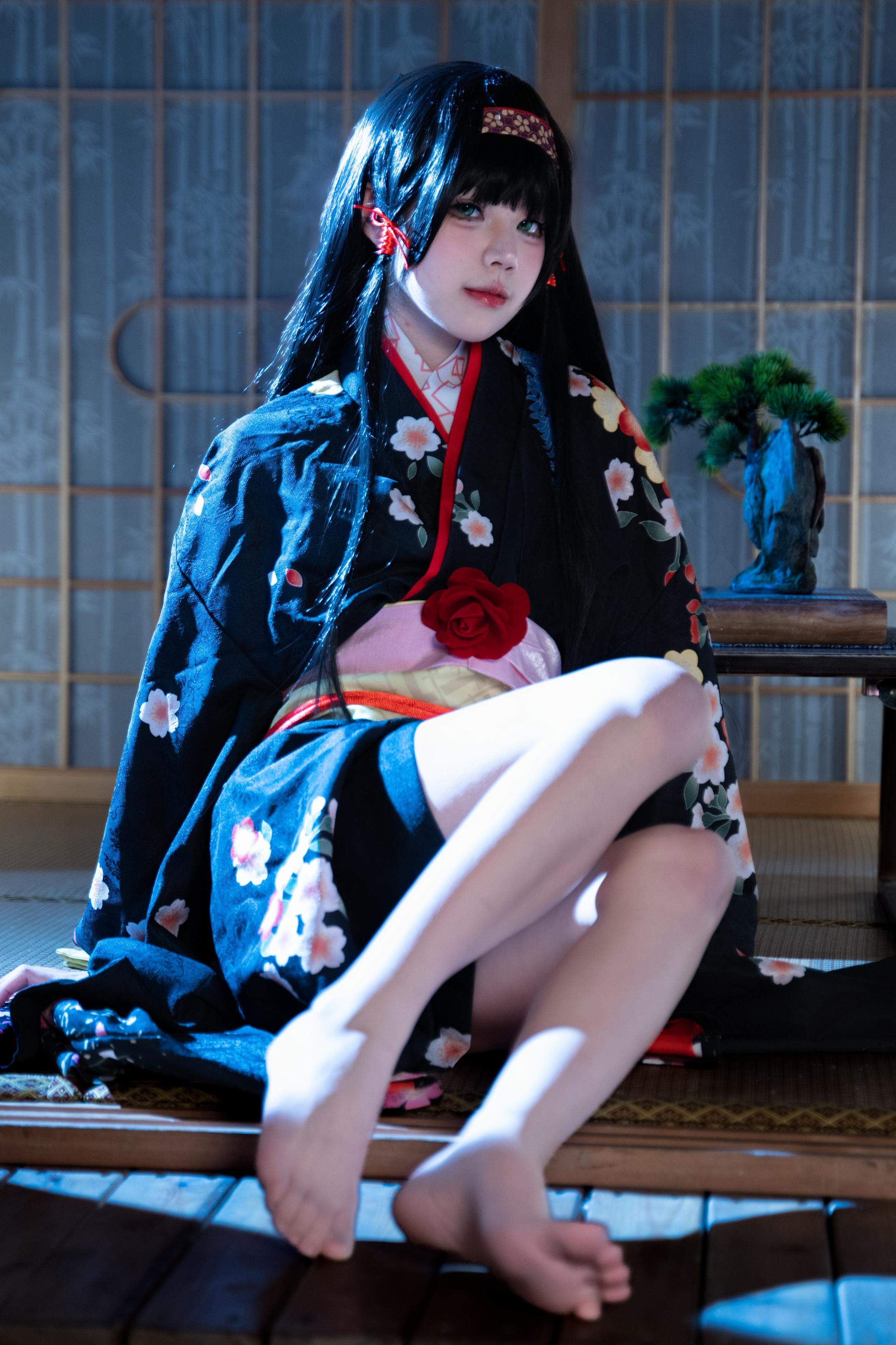 costume play] 清水凪 - [リアル] コスプレ 蓮華：白髪獣耳猫娘お姉さん 巨乳黒スト開脚濡れ透視 62P