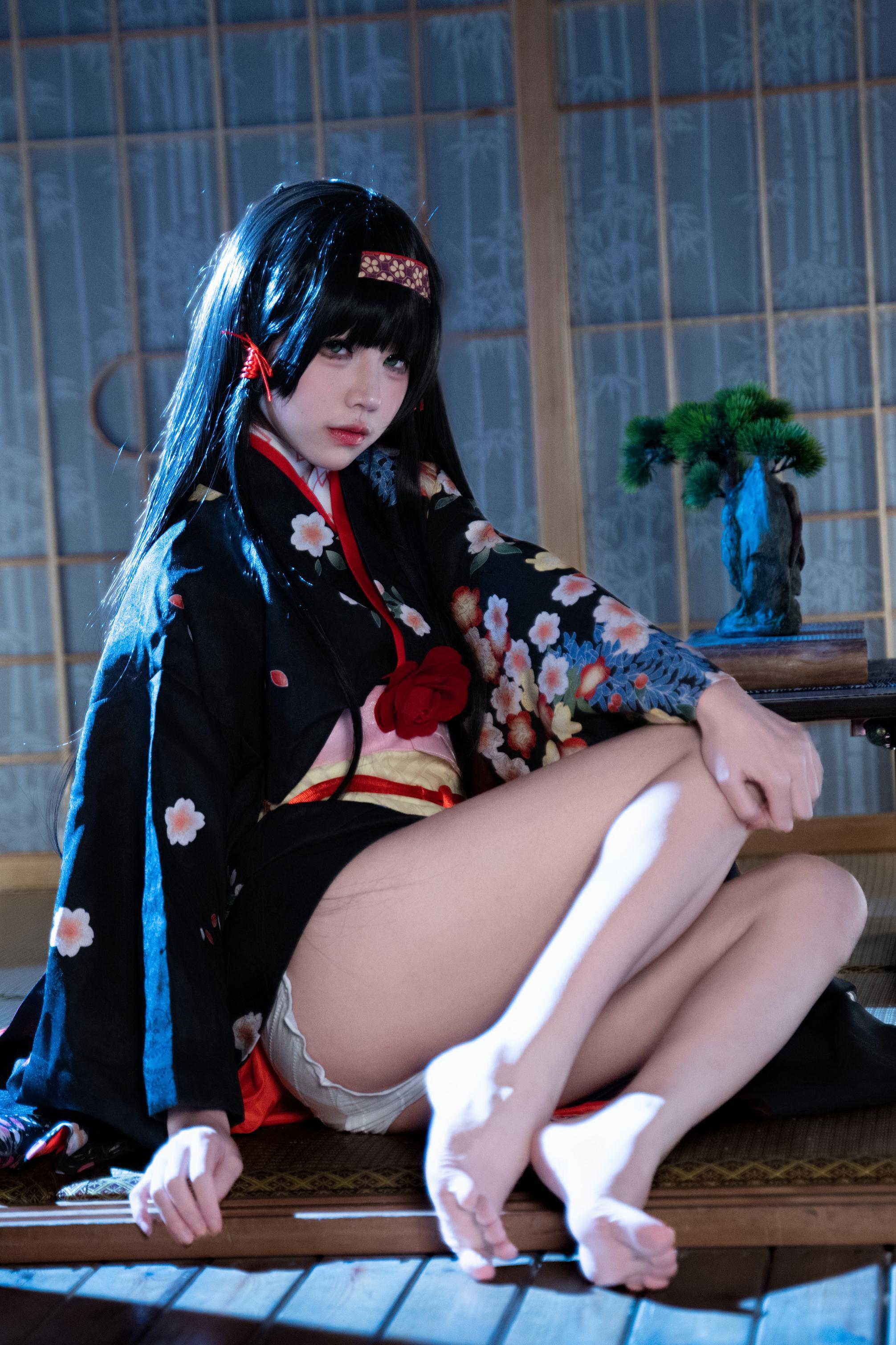 costume play] 清水凪 - [リアル] コスプレ 蓮華：白髪獣耳猫娘お姉さん 巨乳黒スト開脚濡れ透視 62P