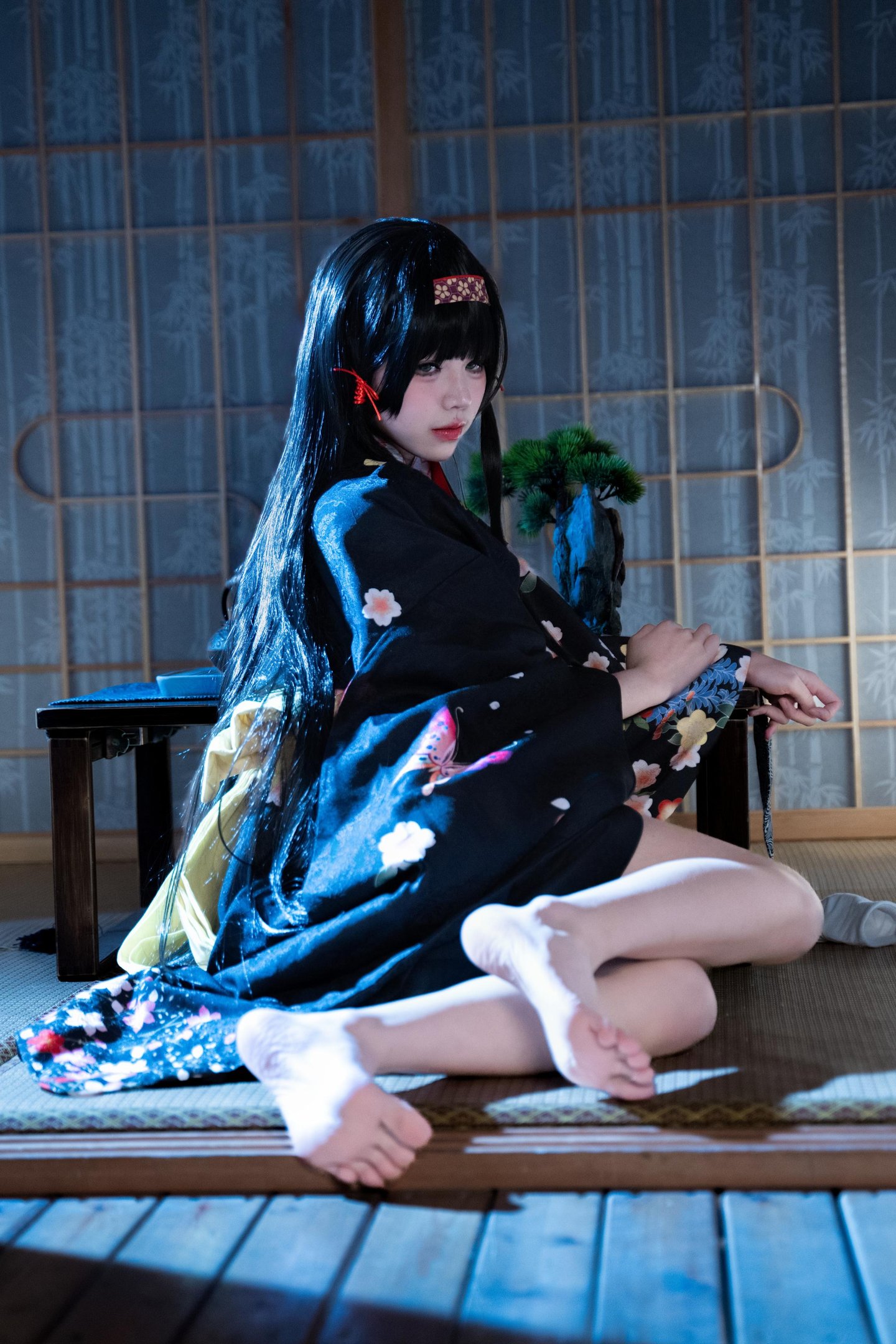 costume play] 清水凪 - [リアル] コスプレ 蓮華：白髪獣耳猫娘お姉さん 巨乳黒スト開脚濡れ透視 62P