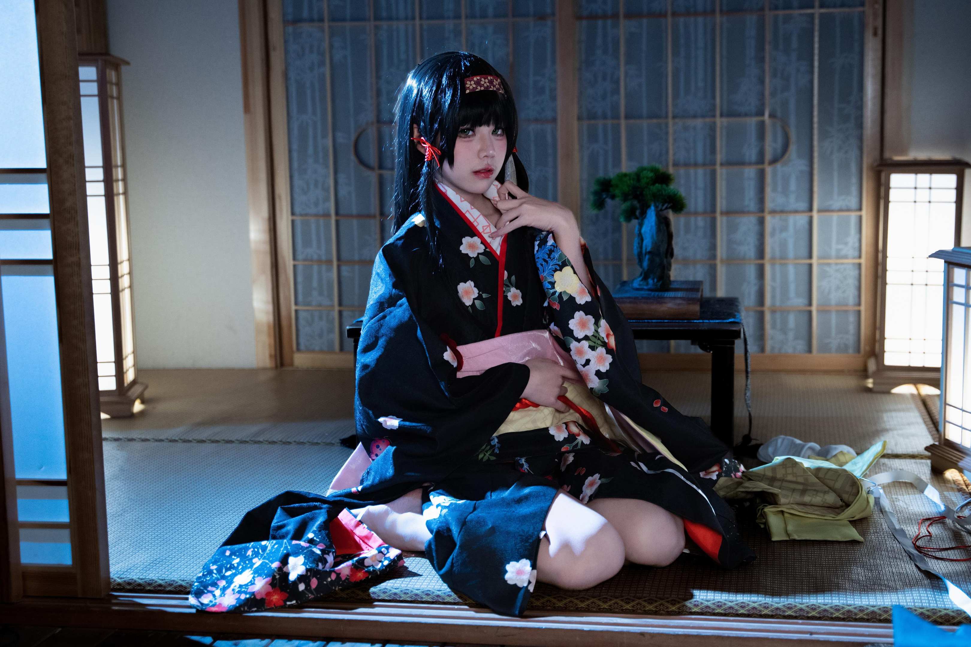costume play] 清水凪 - [リアル] コスプレ 蓮華：白髪獣耳猫娘お姉さん 巨乳黒スト開脚濡れ透視 62P
