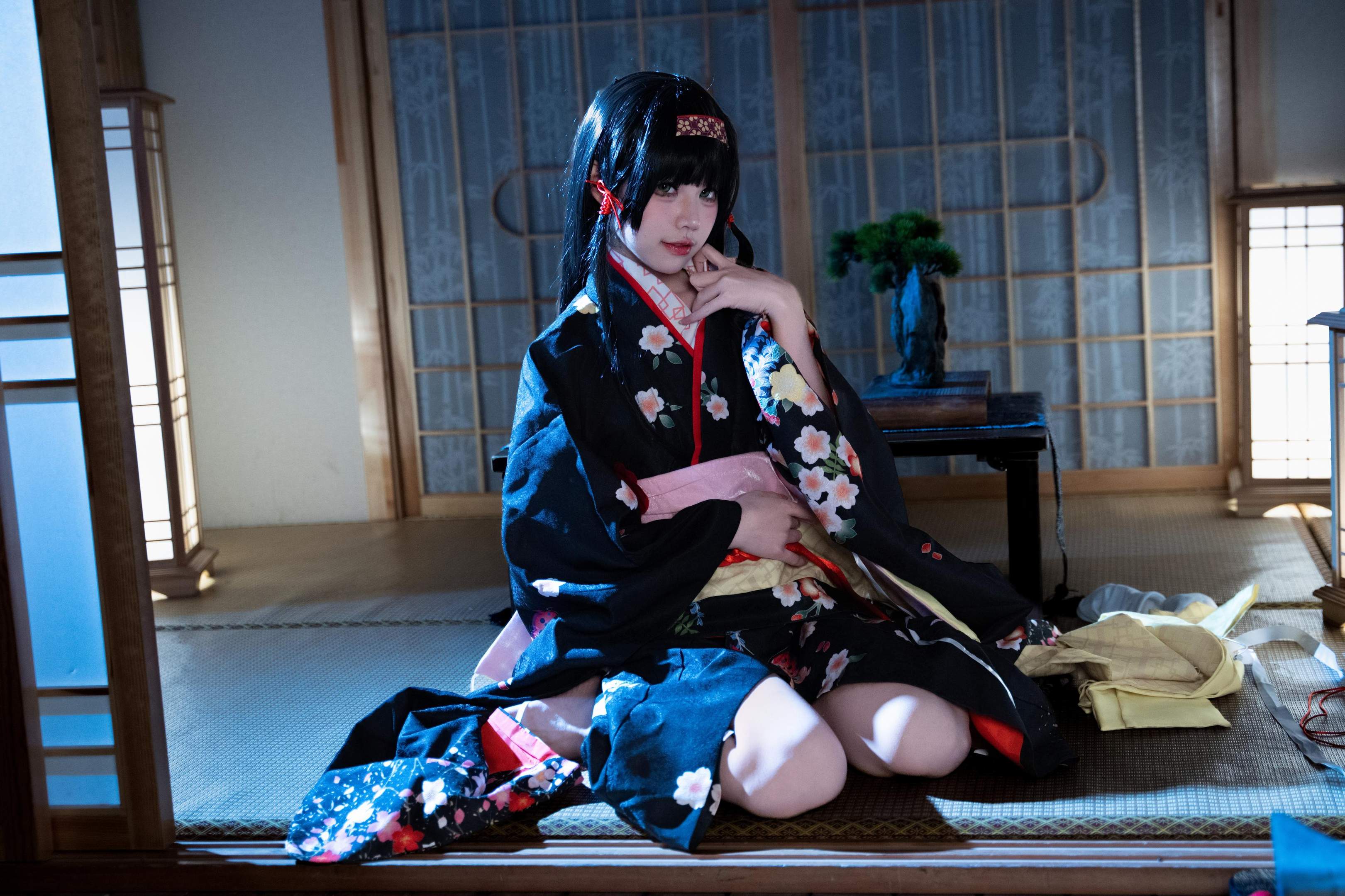 costume play] 清水凪 - [リアル] コスプレ 蓮華：白髪獣耳猫娘お姉さん 巨乳黒スト開脚濡れ透視 62P