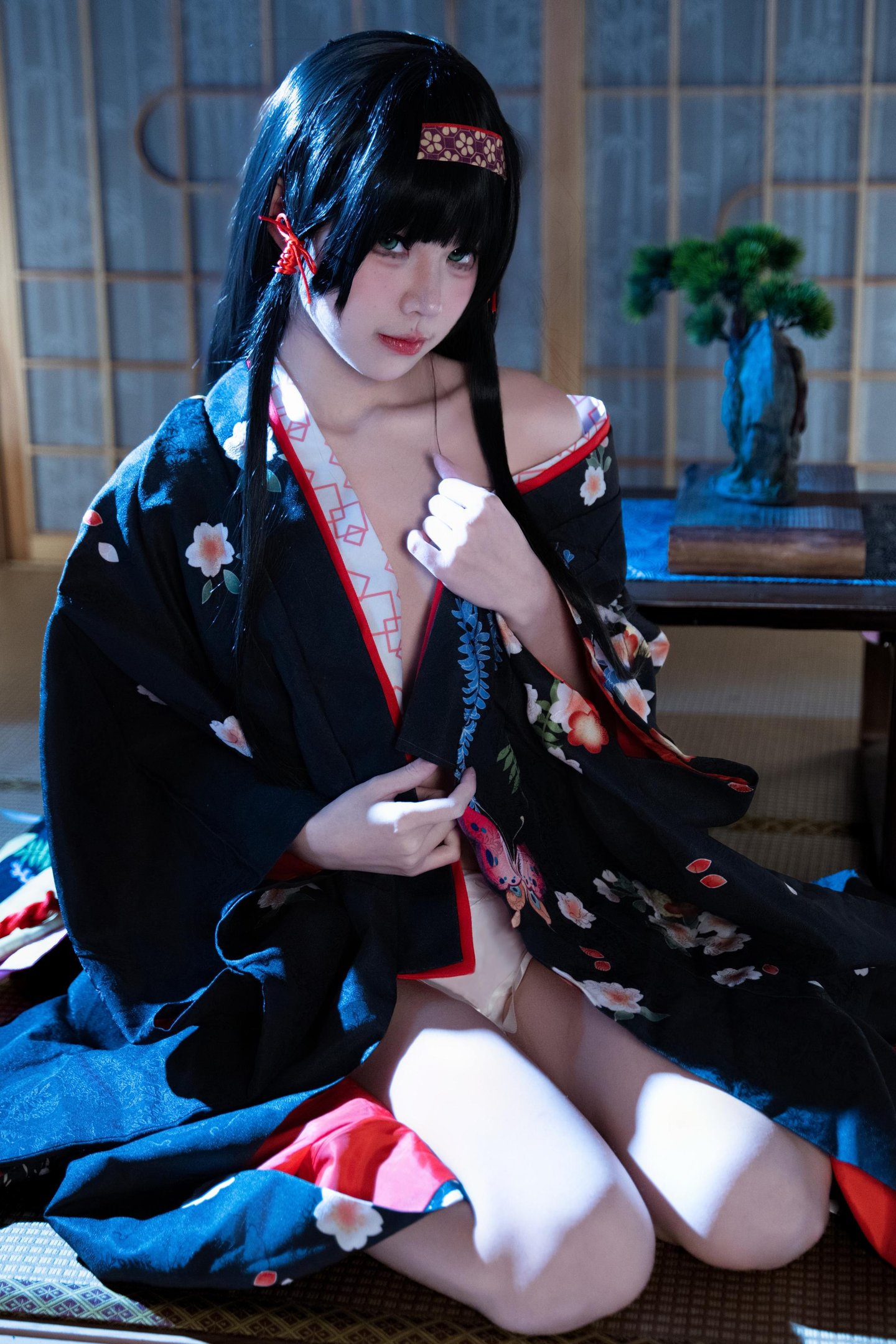 costume play] 清水凪 - [リアル] コスプレ 蓮華：白髪獣耳猫娘お姉さん 巨乳黒スト開脚濡れ透視 62P
