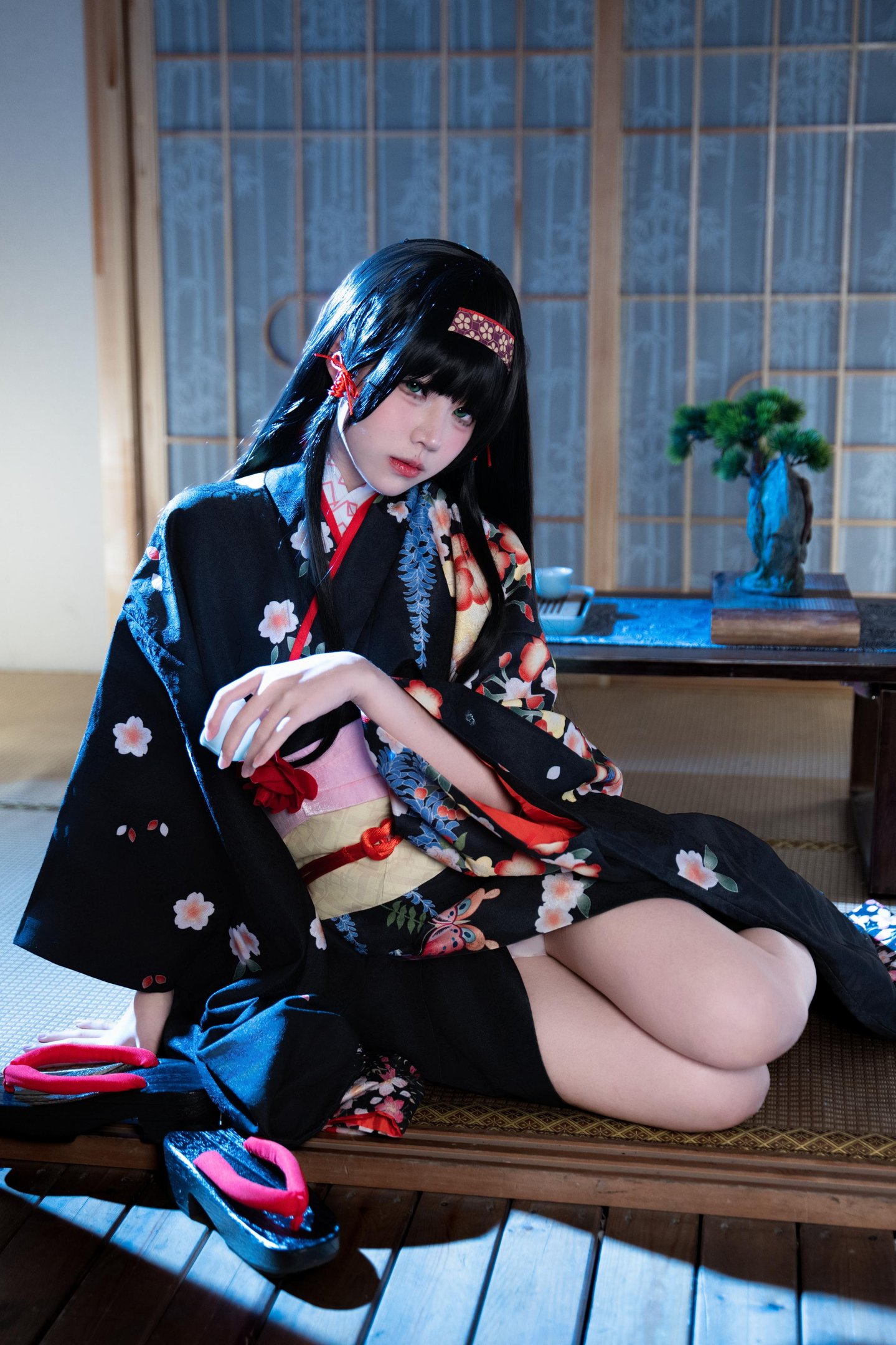 costume play] 清水凪 - [リアル] コスプレ 蓮華：白髪獣耳猫娘お姉さん 巨乳黒スト開脚濡れ透視 62P