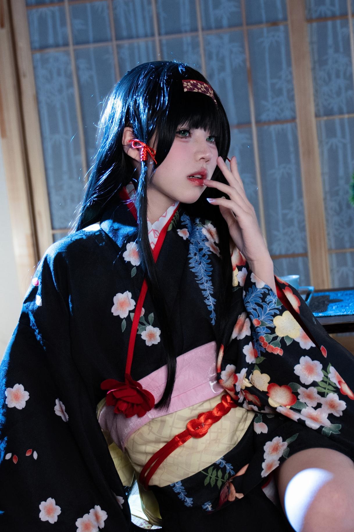 costume play] 清水凪 - [リアル] コスプレ 蓮華：白髪獣耳猫娘お姉さん 巨乳黒スト開脚濡れ透視 62P