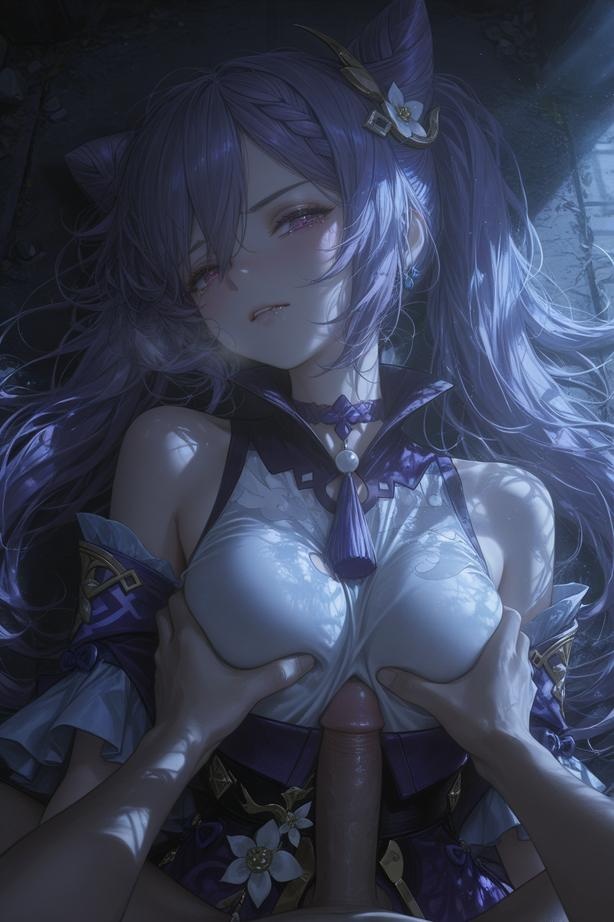 AI Generated Anime Girl - [2D] Keqing: Genshin Impact Purple-Haired Busty Multi-Character Student Nurse Maid Bunny Gym Outfit Leather Transparent Nude Apron Cheongsam Temptation 152P