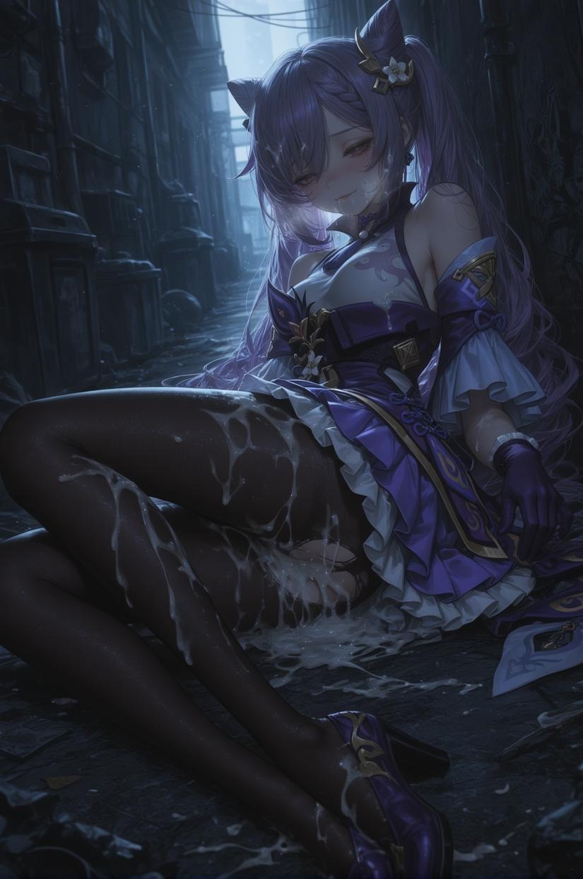 AI 생성 애니메이션 소녀 - [2D] 刻晴Keqing: 원신 보라색 머리 대가슴 다채로운 캐릭터 학생 간호사 메이드 토끼 의상 체조복 가죽 투명 노출 앞치마 치파오 유혹 152P
