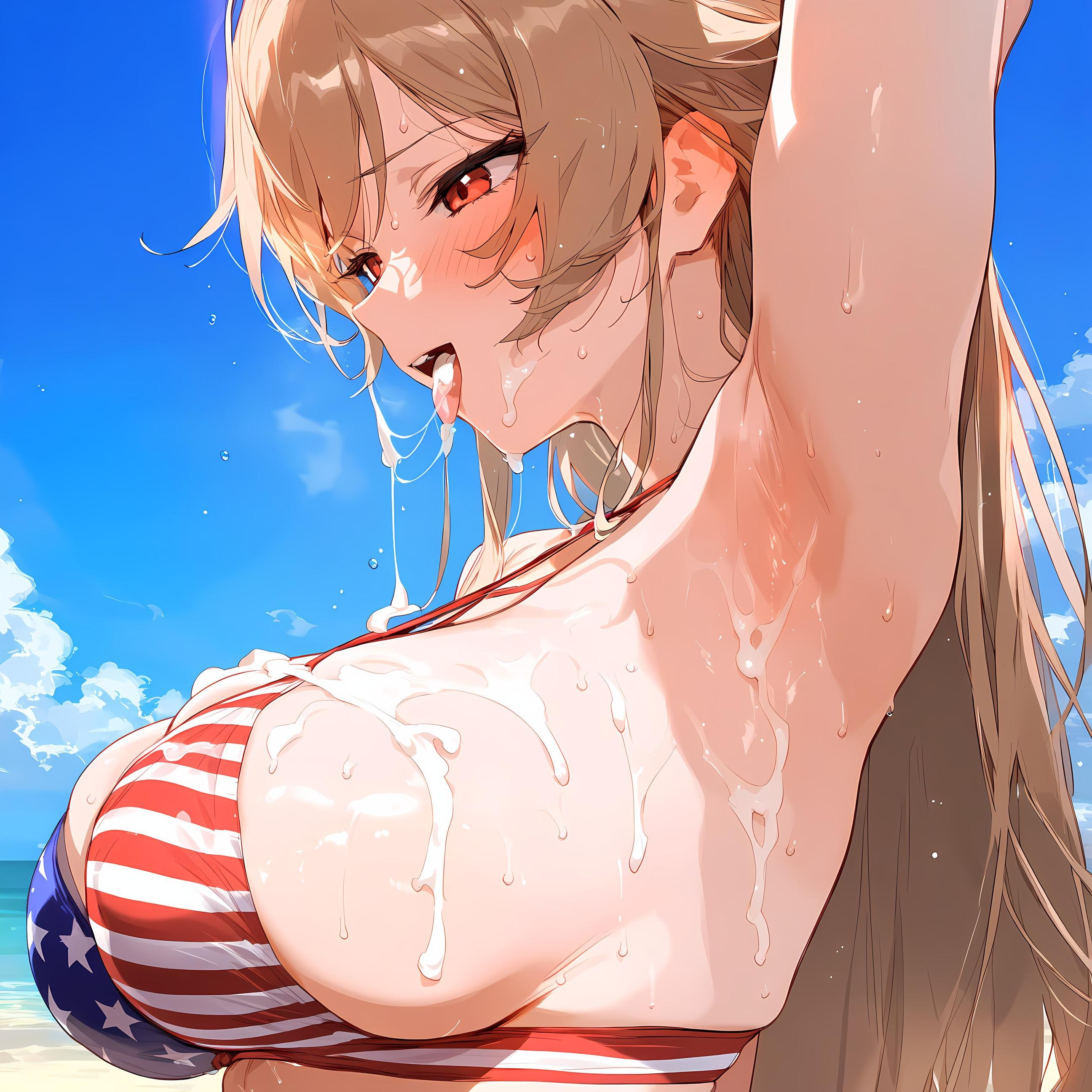 AI生成アニメ少女 - Furen：粉色の長髪、巨乳、多キャラクター 学生、ナース、メイド、ウサギ、体操服、レザー、透明な裸エプロン、開脚誘惑 75P
