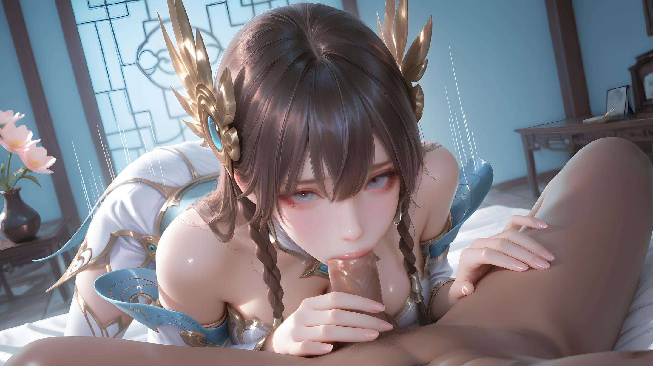 「AI生成アニメ少女 - Irelia：白髪青眼の巨乳キャラクター 学生・ナース・メイド・ウサギ・体操服・レザー・透明エプロン ヒーローズ・オブ・レジェンドの誘惑 143P」