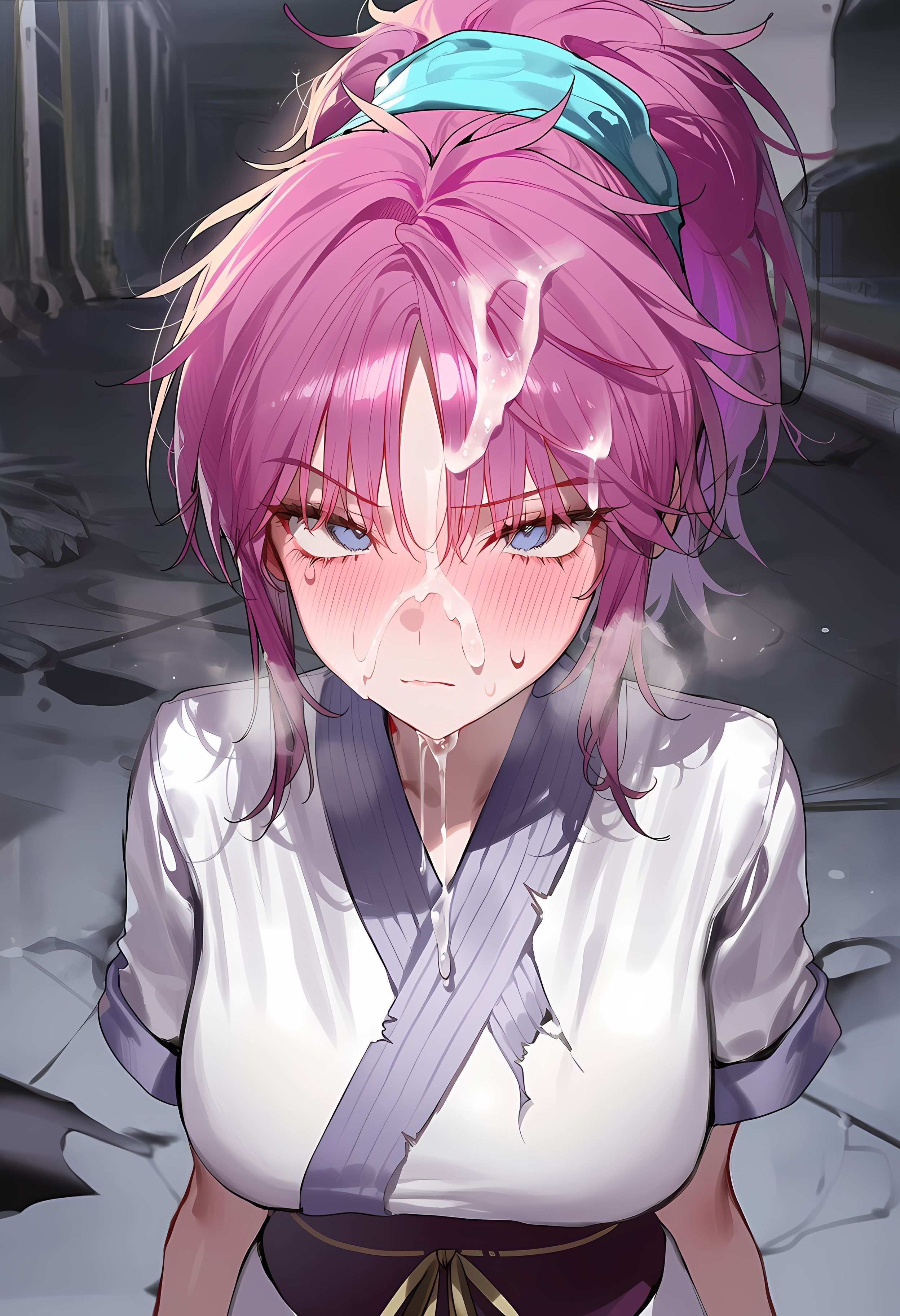 AI Generated Anime Girl - 玛奇·柯明：猎人×猎人紫发魅惑少女 低胸装诱惑撩人姿势 368P