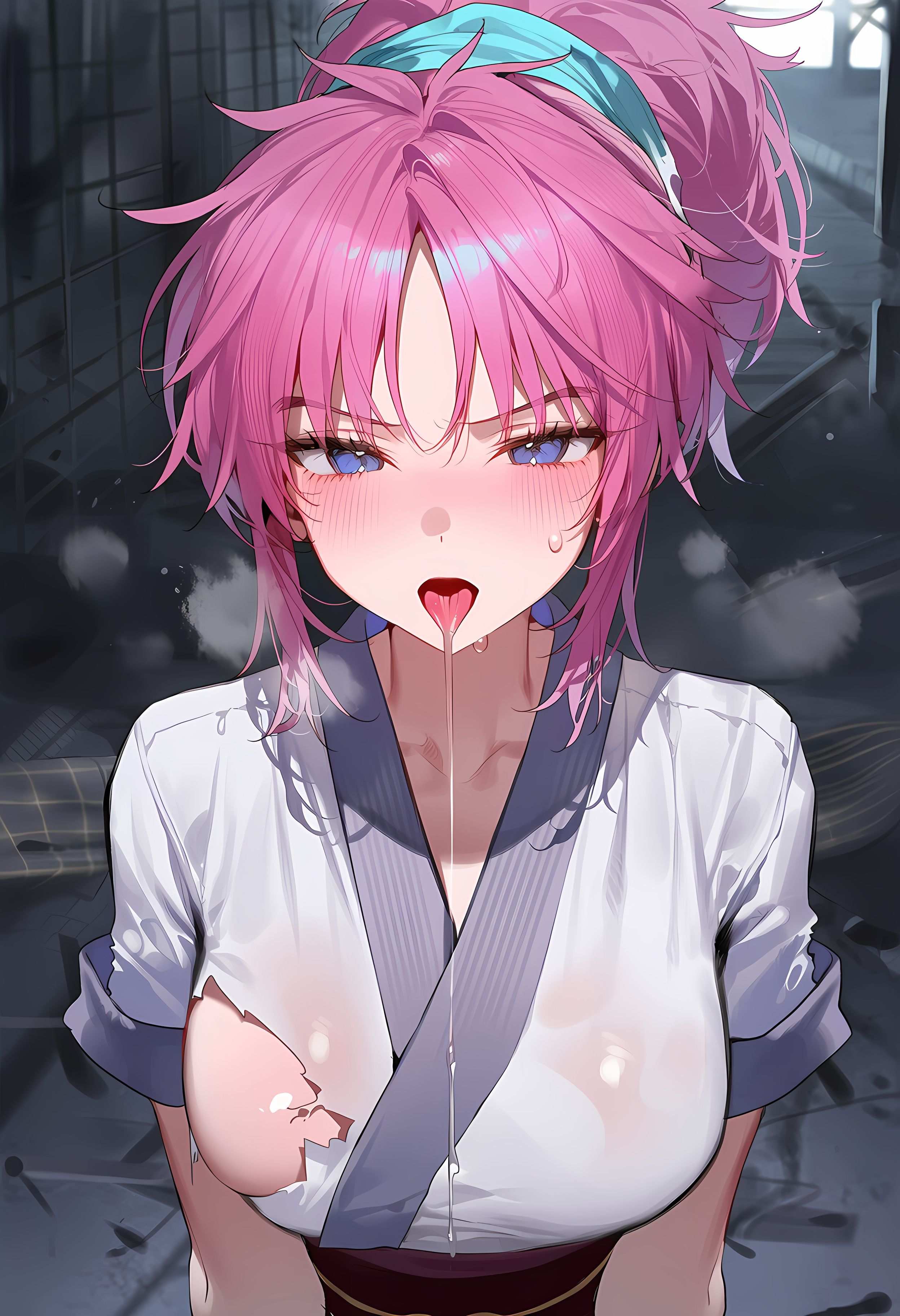 AI Generated Anime Girl - 玛奇·柯明：猎人×猎人紫发魅惑少女 低胸装诱惑撩人姿势 368P