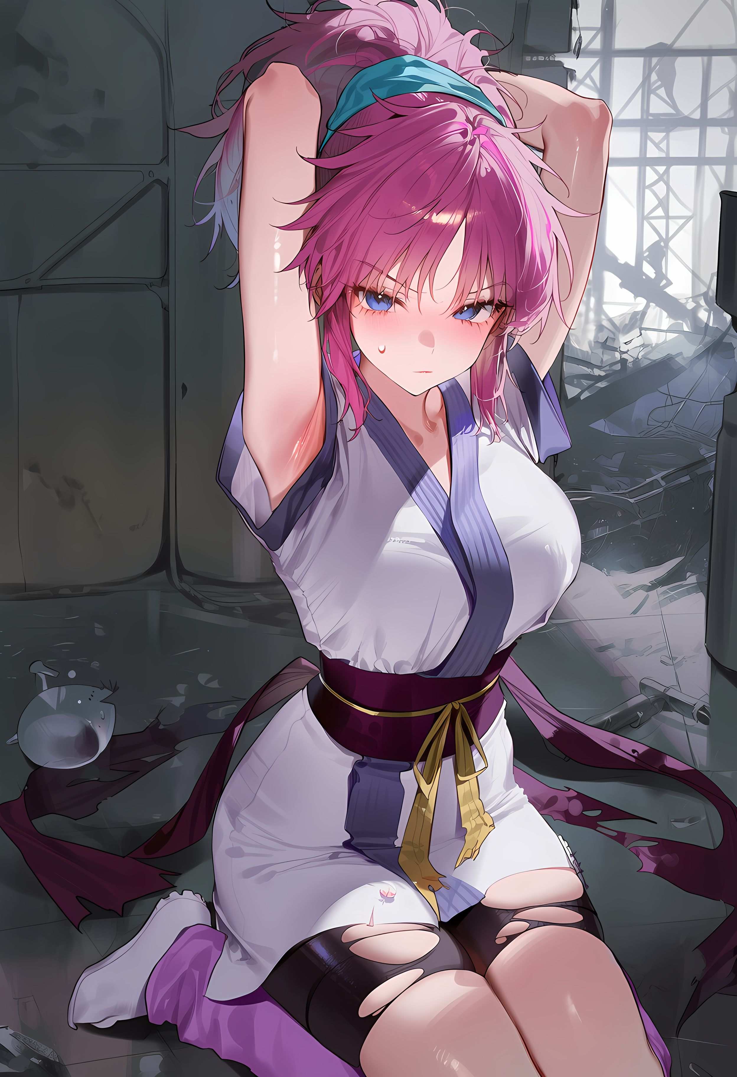 AI Generated Anime Girl - 玛奇·柯明：猎人×猎人紫发魅惑少女 低胸装诱惑撩人姿势 368P