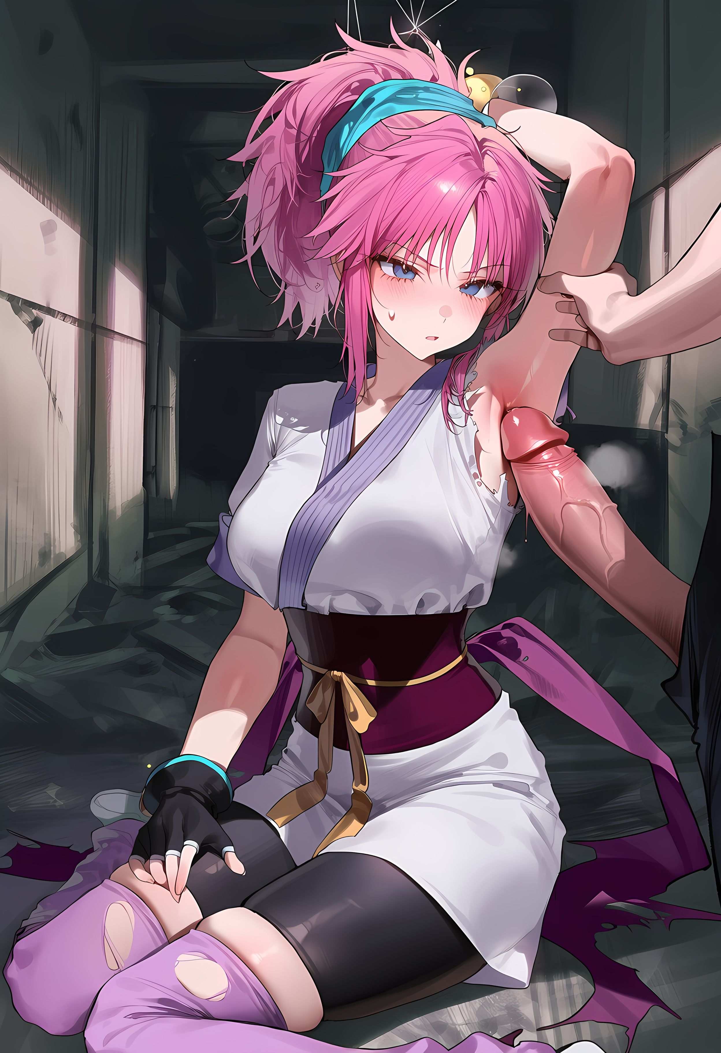 AI Generated Anime Girl - 玛奇·柯明：猎人×猎人紫发魅惑少女 低胸装诱惑撩人姿势 368P