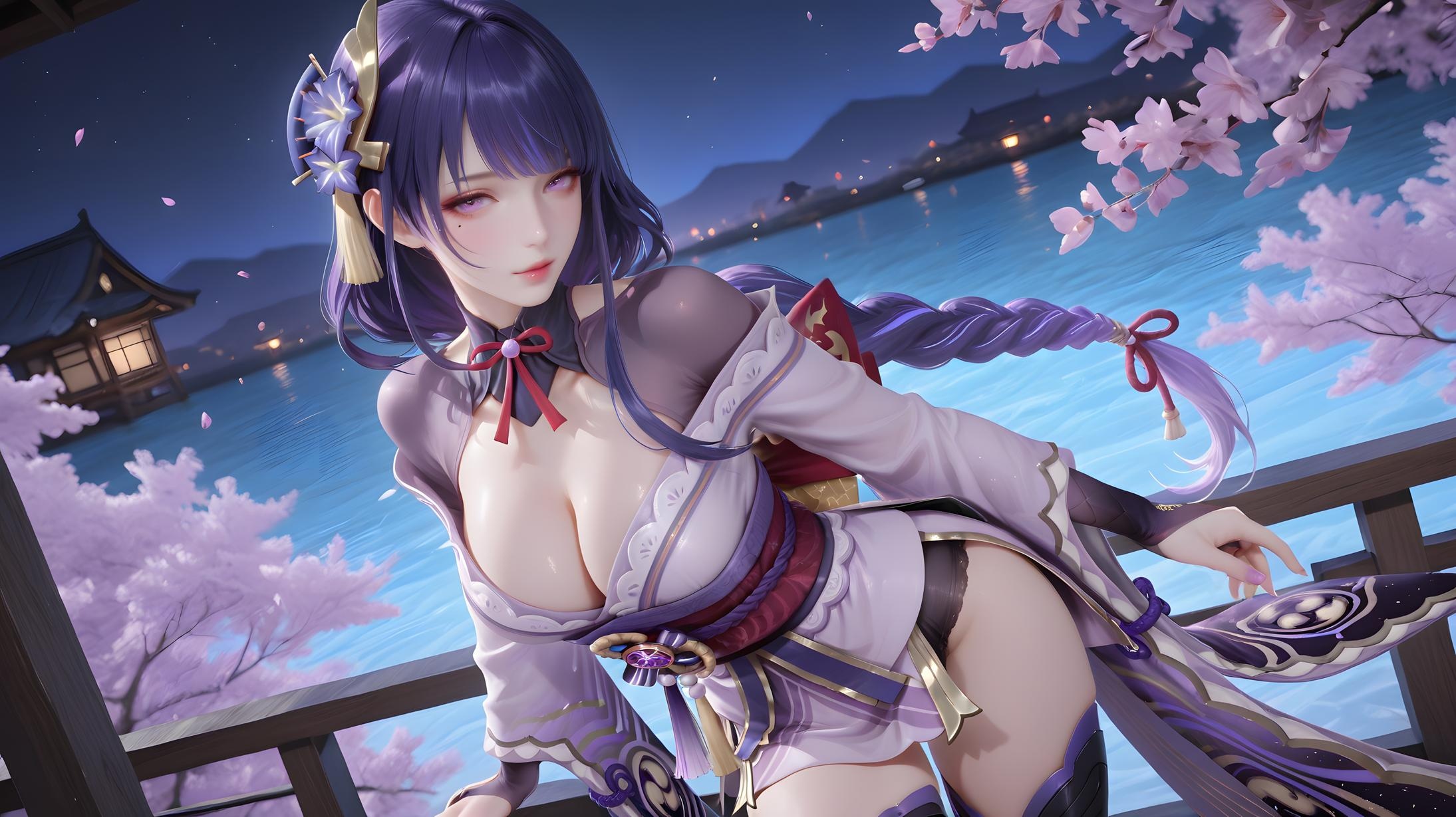 AI生成アニメ少女 - 雷電将軍：原神雷神 3D立体感巨乳セクシーポーズ150P