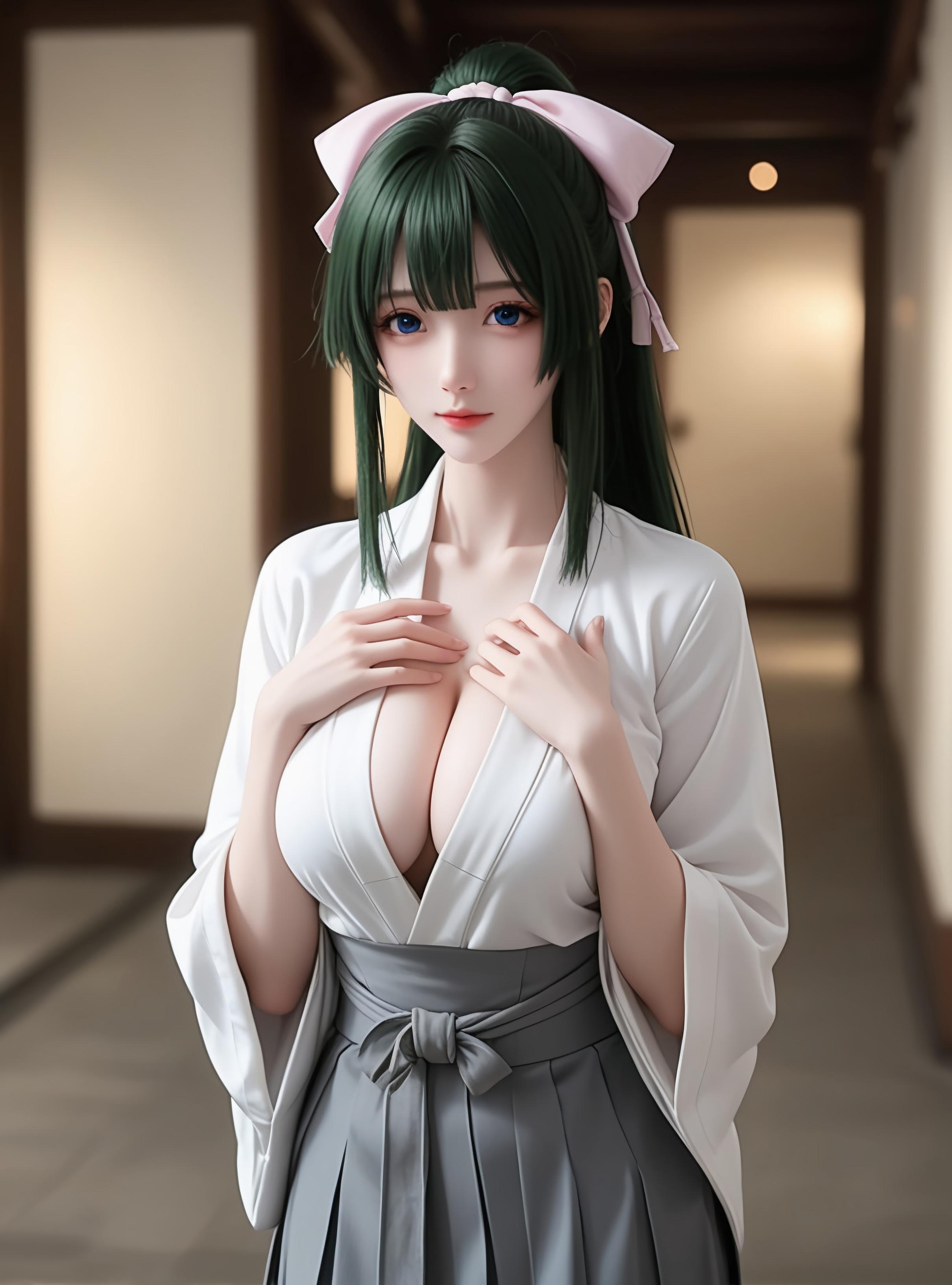 AI Generated Anime Girl - Yomogi Emarl: Perfect Curves and Alluring Poses in 87P