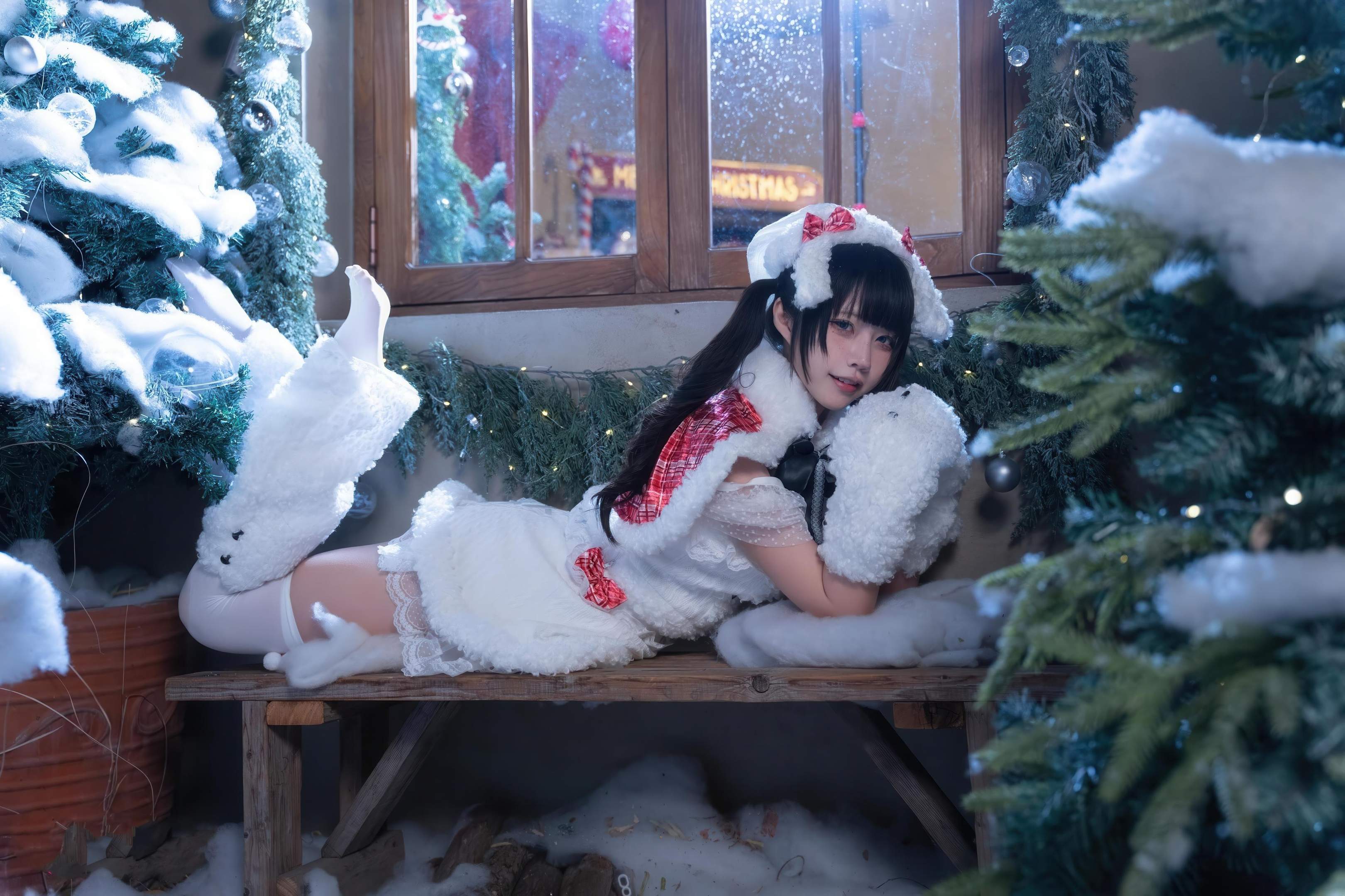 costume play] 清水凪 - クリスマス・昼夜：クリスマステーマの二つのシーン撮影 昼と夜の雰囲気の切り替え 服装と光影の変化がもたらす異なる視覚体験 祭り感とキャラクターの気質が共存する完全な表現 99P
