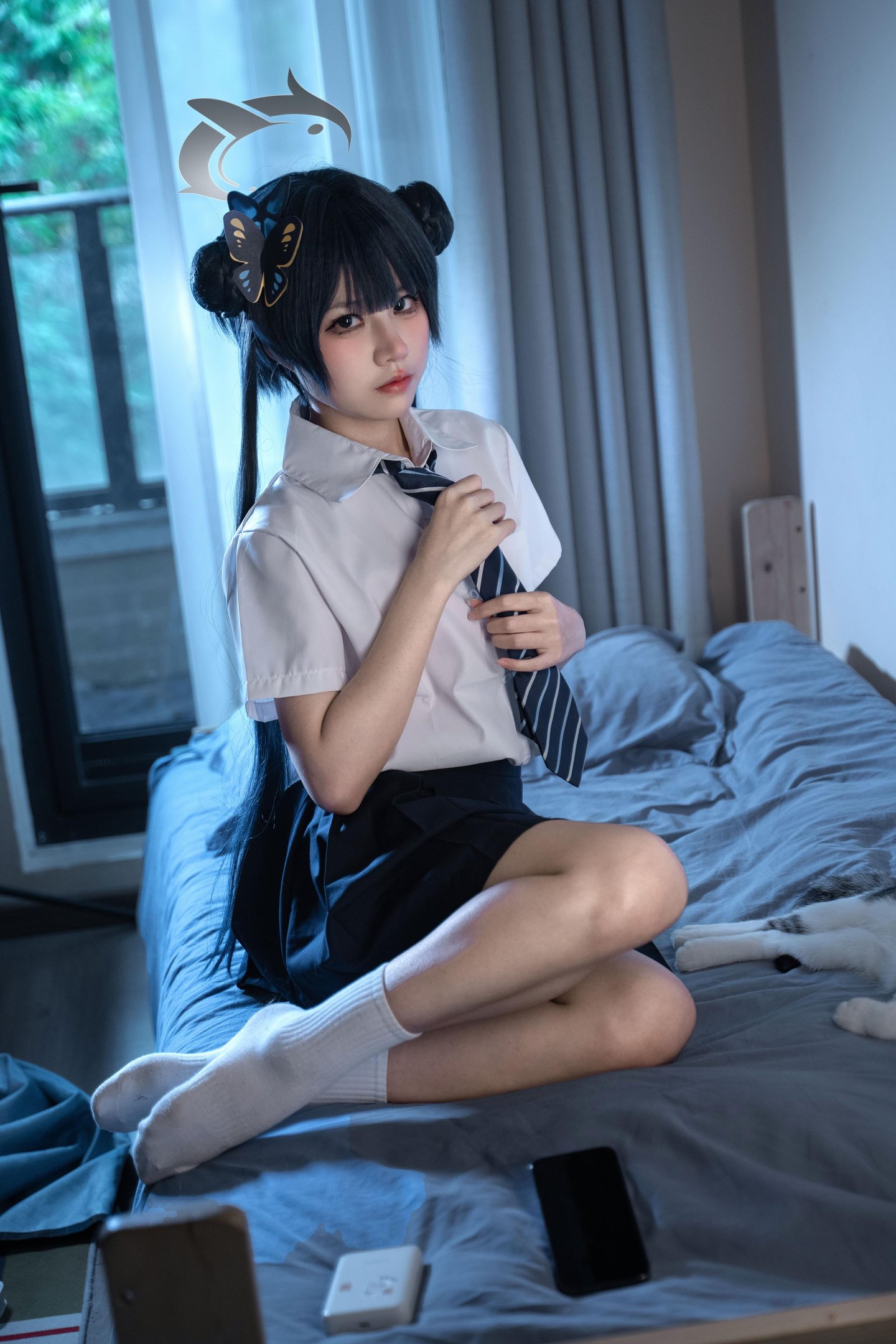 Cosplay] Shimizu Nagi - Longhua Hisaki JK: Character JK Uniform Recreation, Showcasing Campus Style and Character Essence with a Simple Composition, 52P