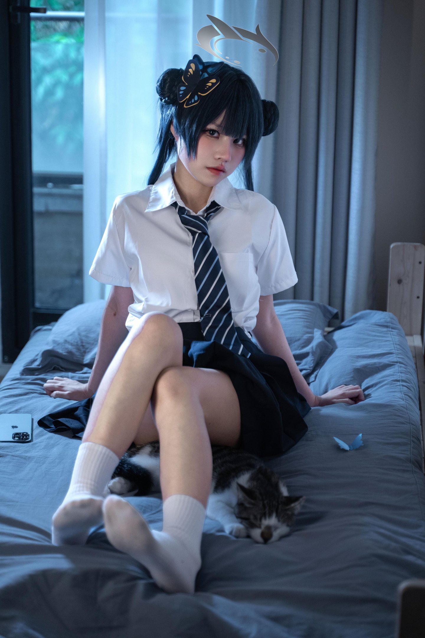 Cosplay] Shimizu Nagi - Longhua Hisaki JK: Character JK Uniform Recreation, Showcasing Campus Style and Character Essence with a Simple Composition, 52P