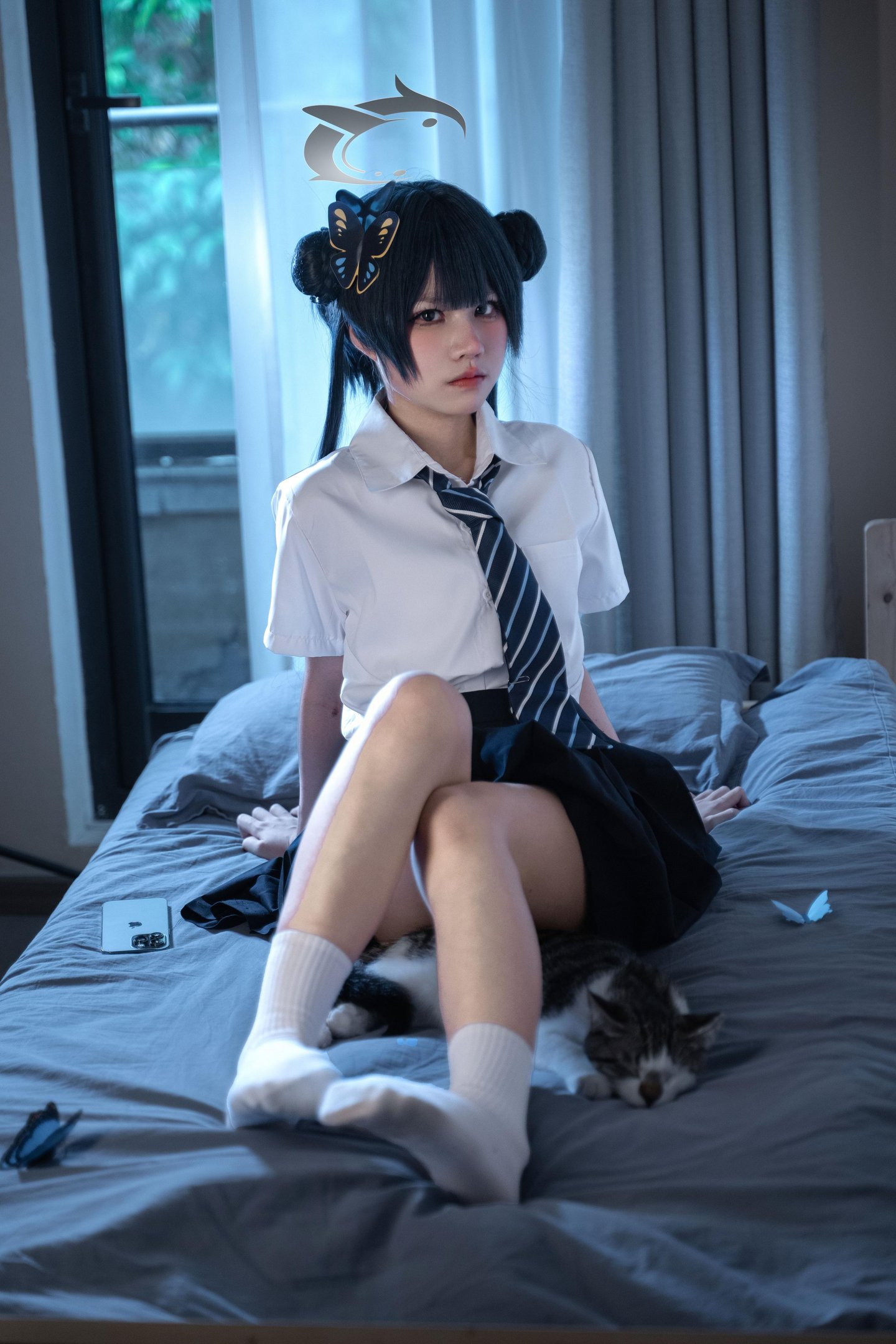 Cosplay] Shimizu Nagi - Longhua Hisaki JK: Character JK Uniform Recreation, Showcasing Campus Style and Character Essence with a Simple Composition, 52P