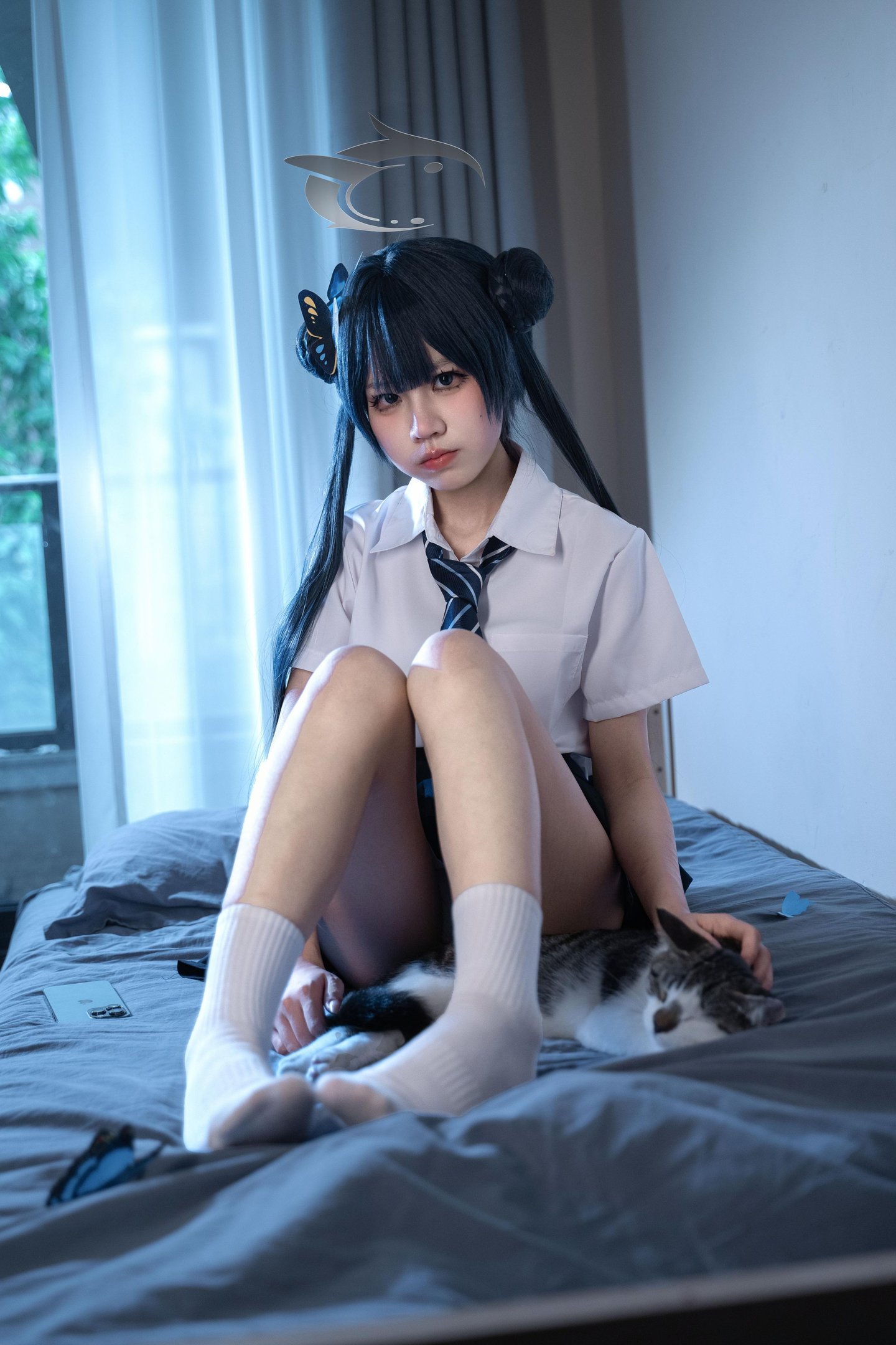 costume hóa] 清水凪 - 龙华妃咲JK: Tái hiện trang phục JK, phong cách học đường và khí chất nhân vật, cảm giác thường nhật và không gian nhân vật trong bố cục đơn giản 52P