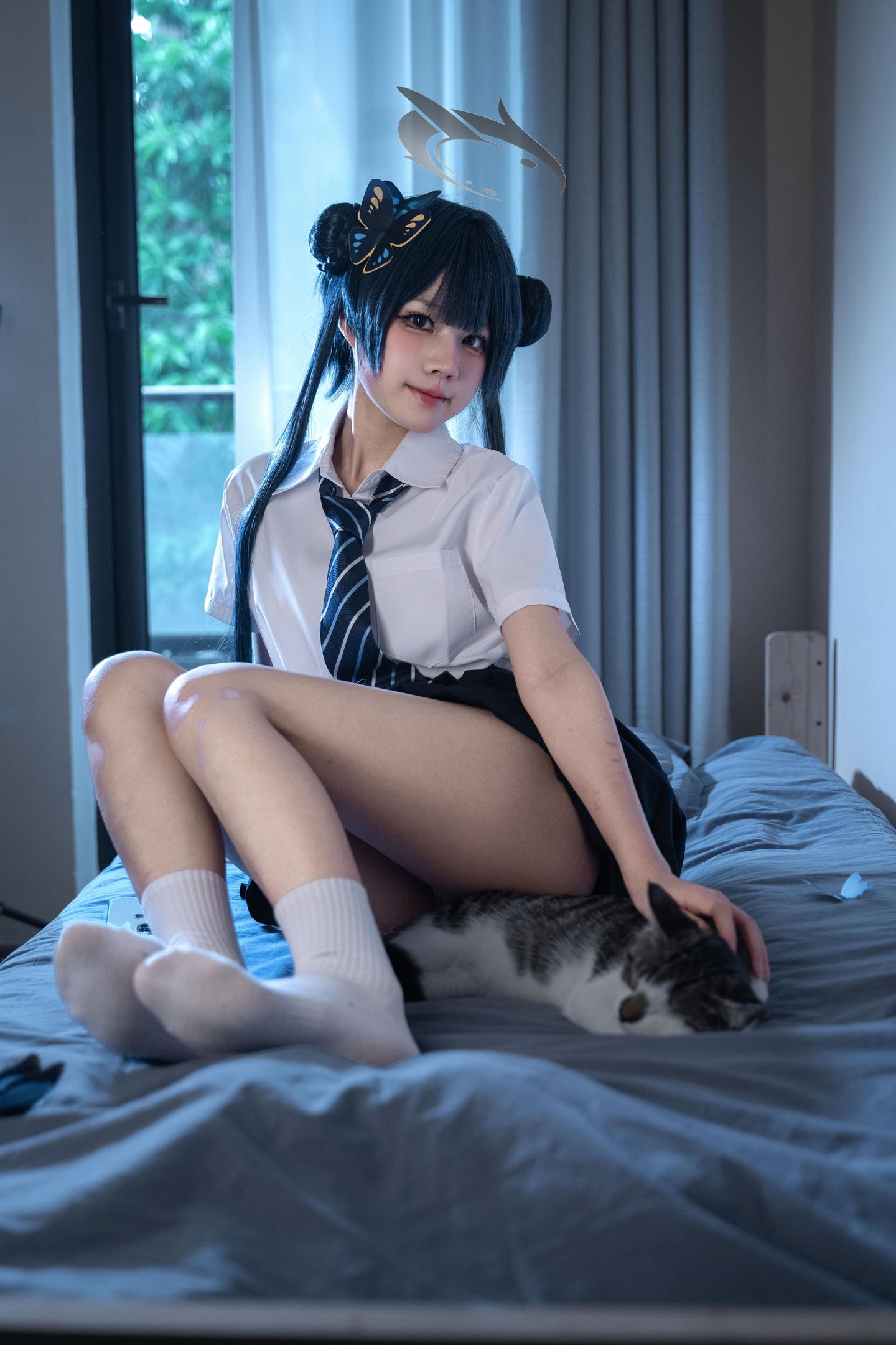 costume hóa] 清水凪 - 龙华妃咲JK: Tái hiện trang phục JK, phong cách học đường và khí chất nhân vật, cảm giác thường nhật và không gian nhân vật trong bố cục đơn giản 52P