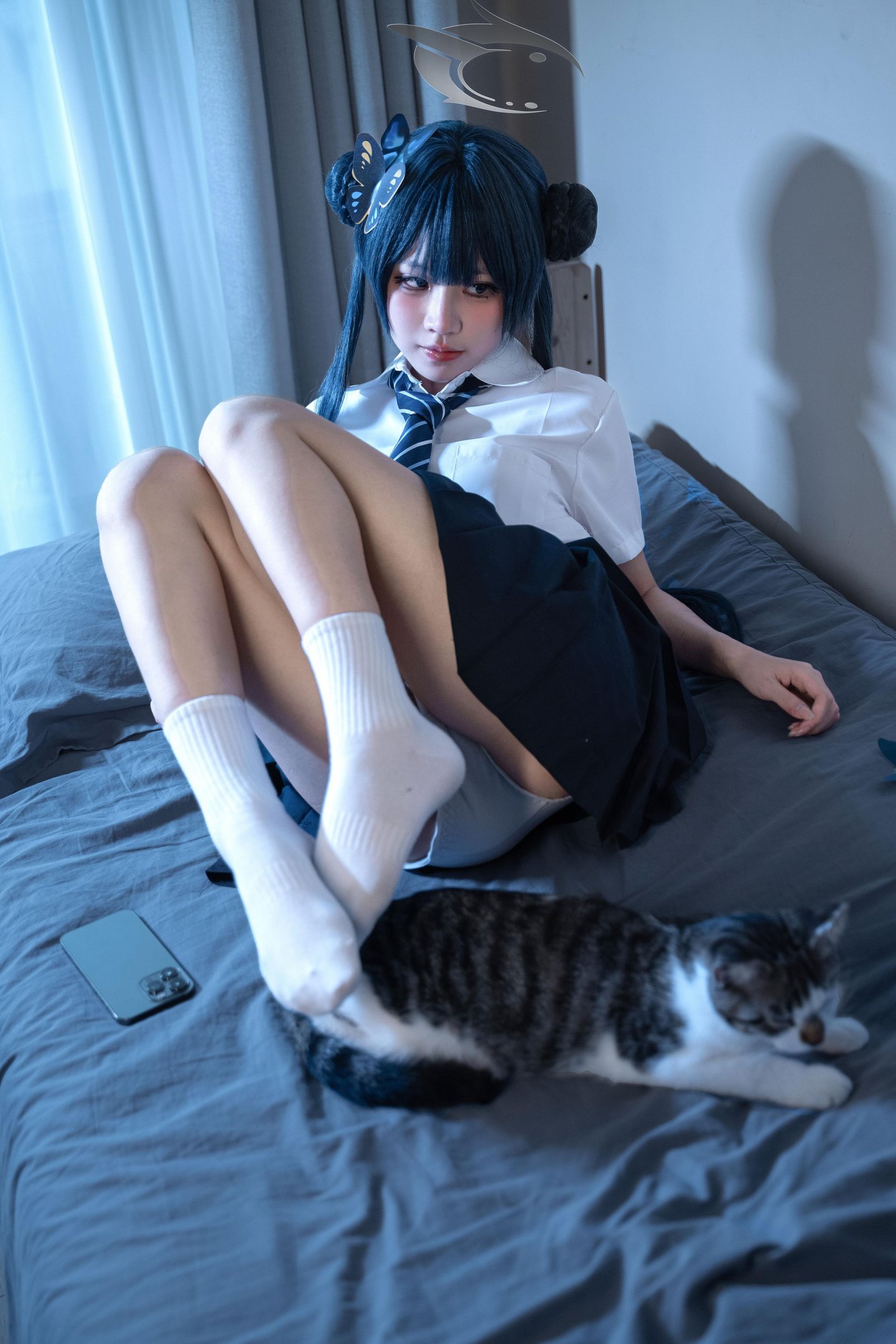 costume hóa] 清水凪 - 龙华妃咲JK: Tái hiện trang phục JK, phong cách học đường và khí chất nhân vật, cảm giác thường nhật và không gian nhân vật trong bố cục đơn giản 52P