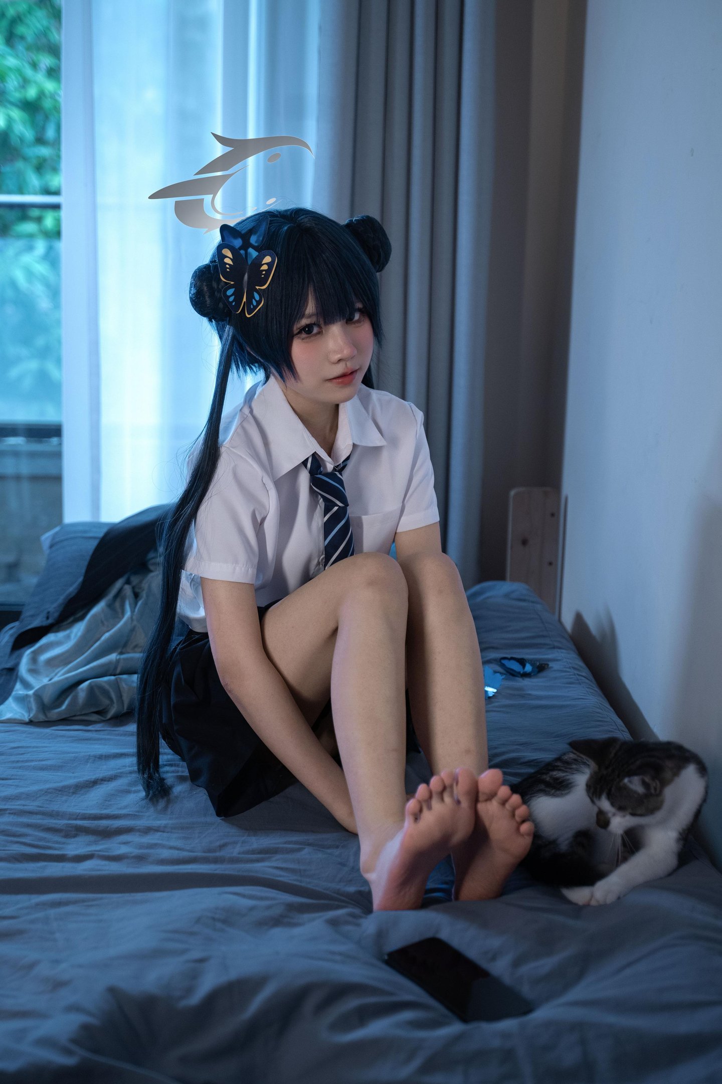 costume hóa] 清水凪 - 龙华妃咲JK: Tái hiện trang phục JK, phong cách học đường và khí chất nhân vật, cảm giác thường nhật và không gian nhân vật trong bố cục đơn giản 52P