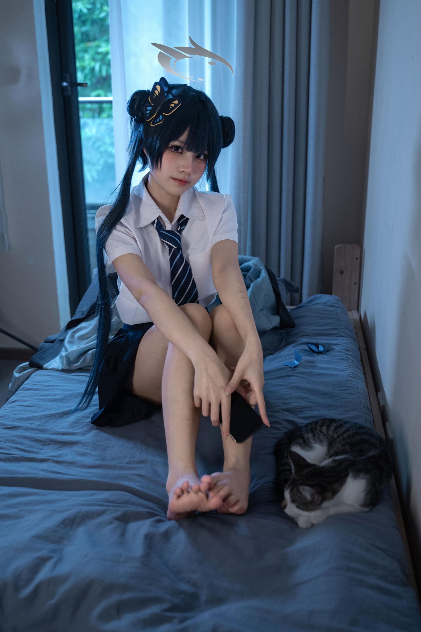 costume hóa] 清水凪 - 龙华妃咲JK: Tái hiện trang phục JK, phong cách học đường và khí chất nhân vật, cảm giác thường nhật và không gian nhân vật trong bố cục đơn giản 52P