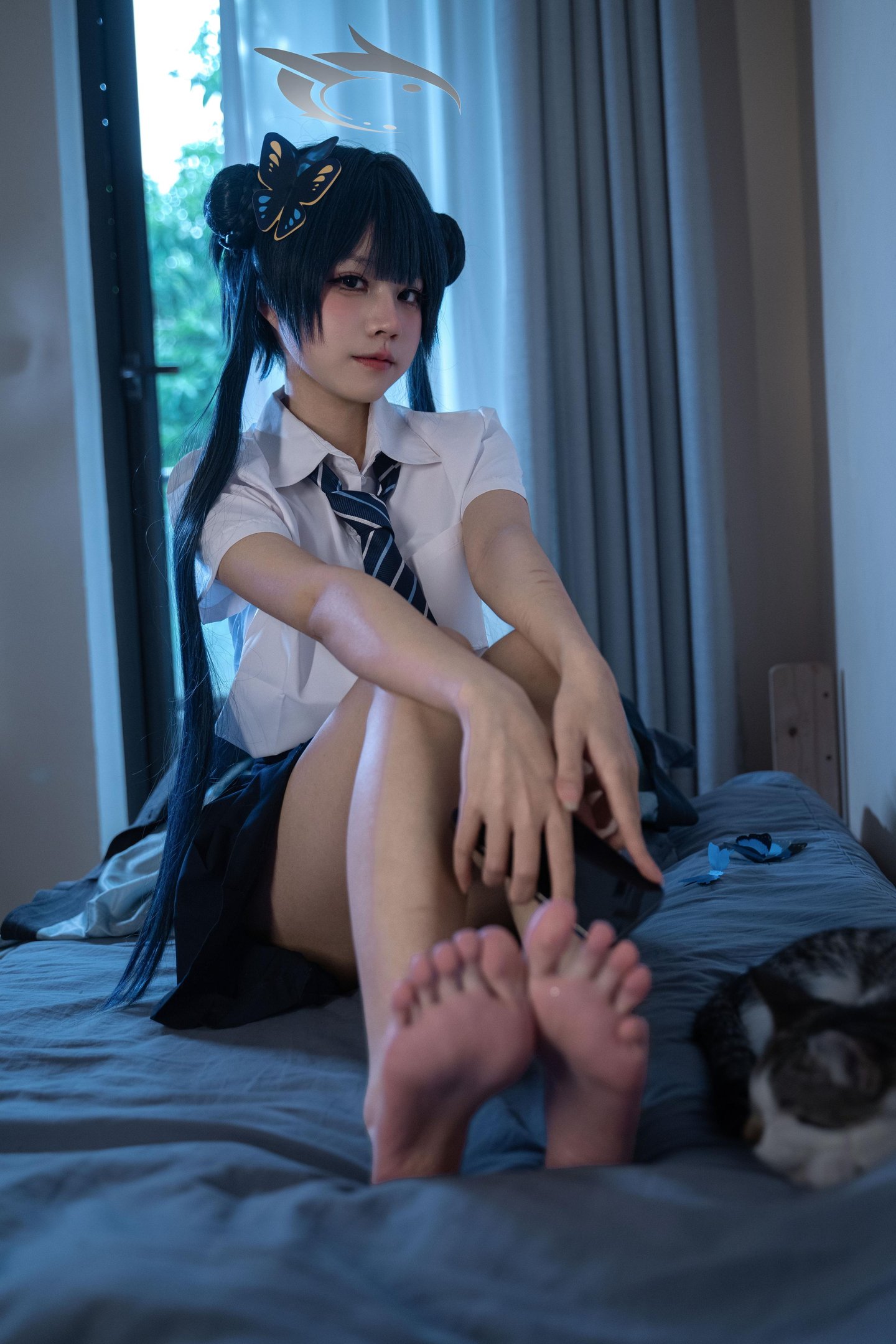 costume hóa] 清水凪 - 龙华妃咲JK: Tái hiện trang phục JK, phong cách học đường và khí chất nhân vật, cảm giác thường nhật và không gian nhân vật trong bố cục đơn giản 52P