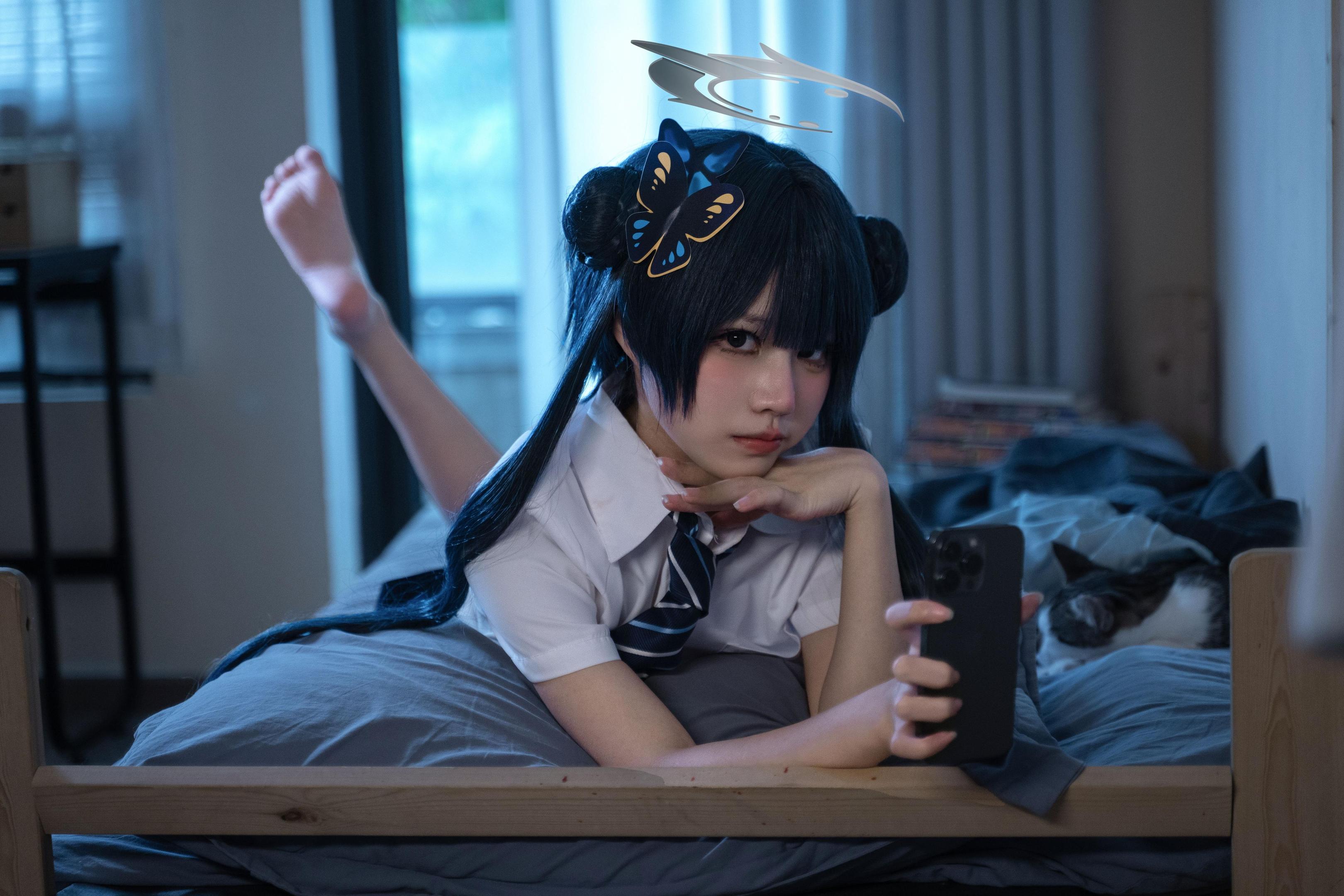 costume hóa] 清水凪 - 龙华妃咲JK: Tái hiện trang phục JK, phong cách học đường và khí chất nhân vật, cảm giác thường nhật và không gian nhân vật trong bố cục đơn giản 52P
