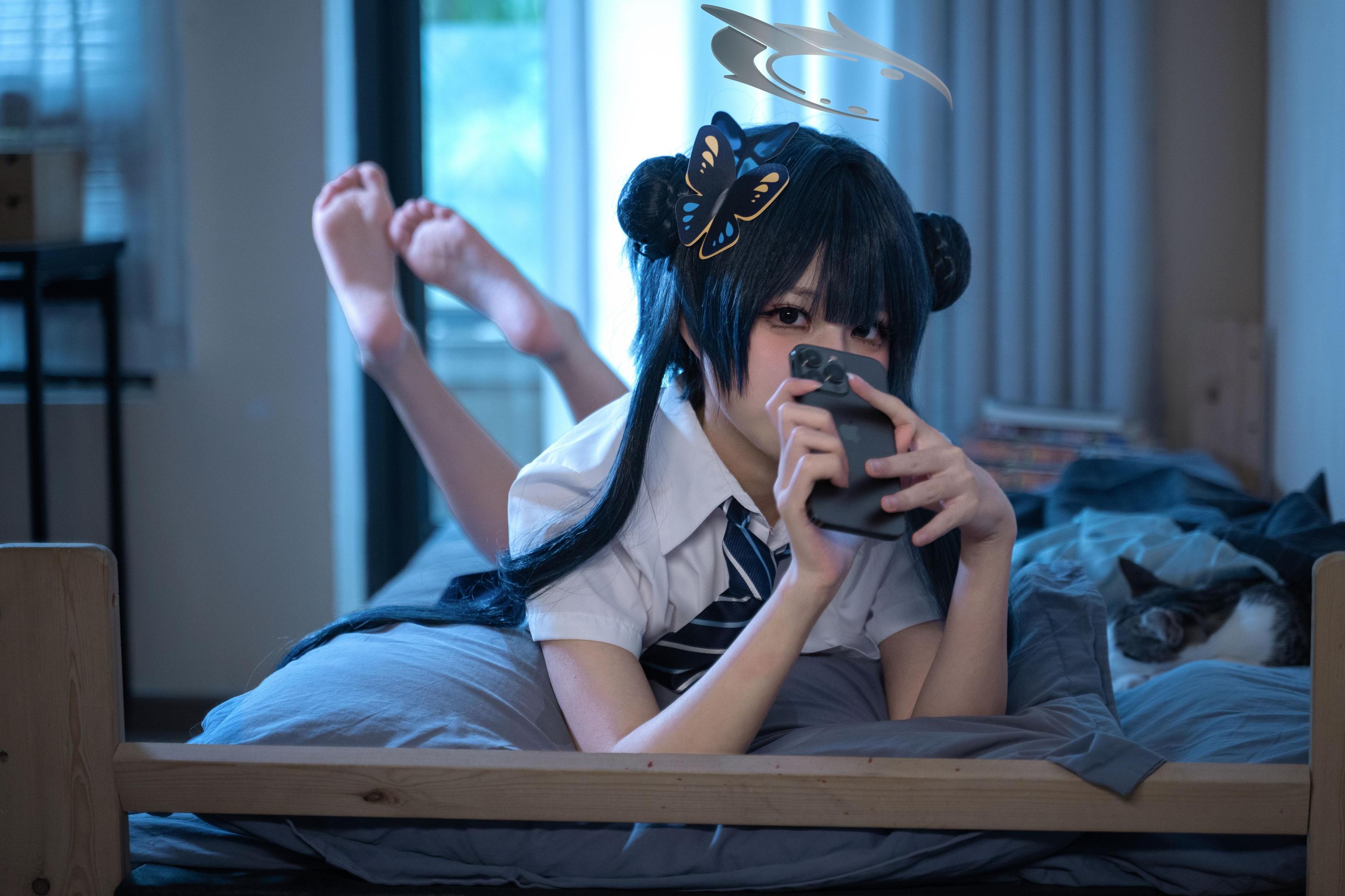 costume hóa] 清水凪 - 龙华妃咲JK: Tái hiện trang phục JK, phong cách học đường và khí chất nhân vật, cảm giác thường nhật và không gian nhân vật trong bố cục đơn giản 52P