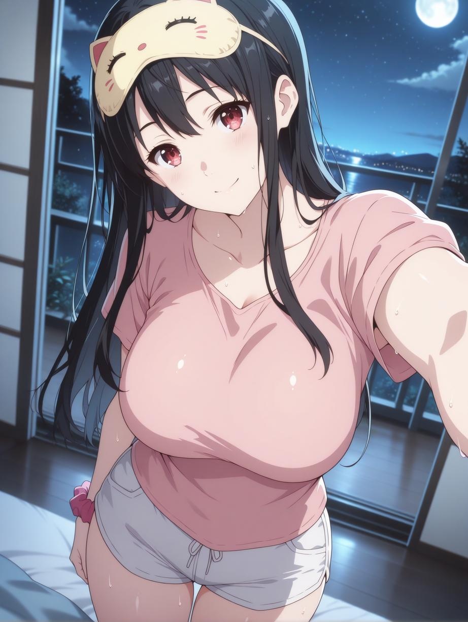 「AI生成アニメ少女 - 名濑美月：境界の彼方 湿身少女 白虎の美胸が浴室で魅惑のポーズを披露 53P」