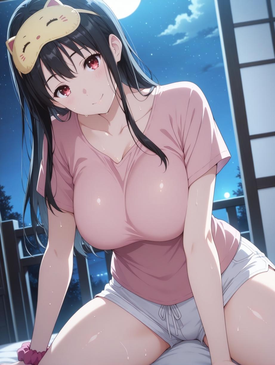 「AI生成アニメ少女 - 名濑美月：境界の彼方 湿身少女 白虎の美胸が浴室で魅惑のポーズを披露 53P」